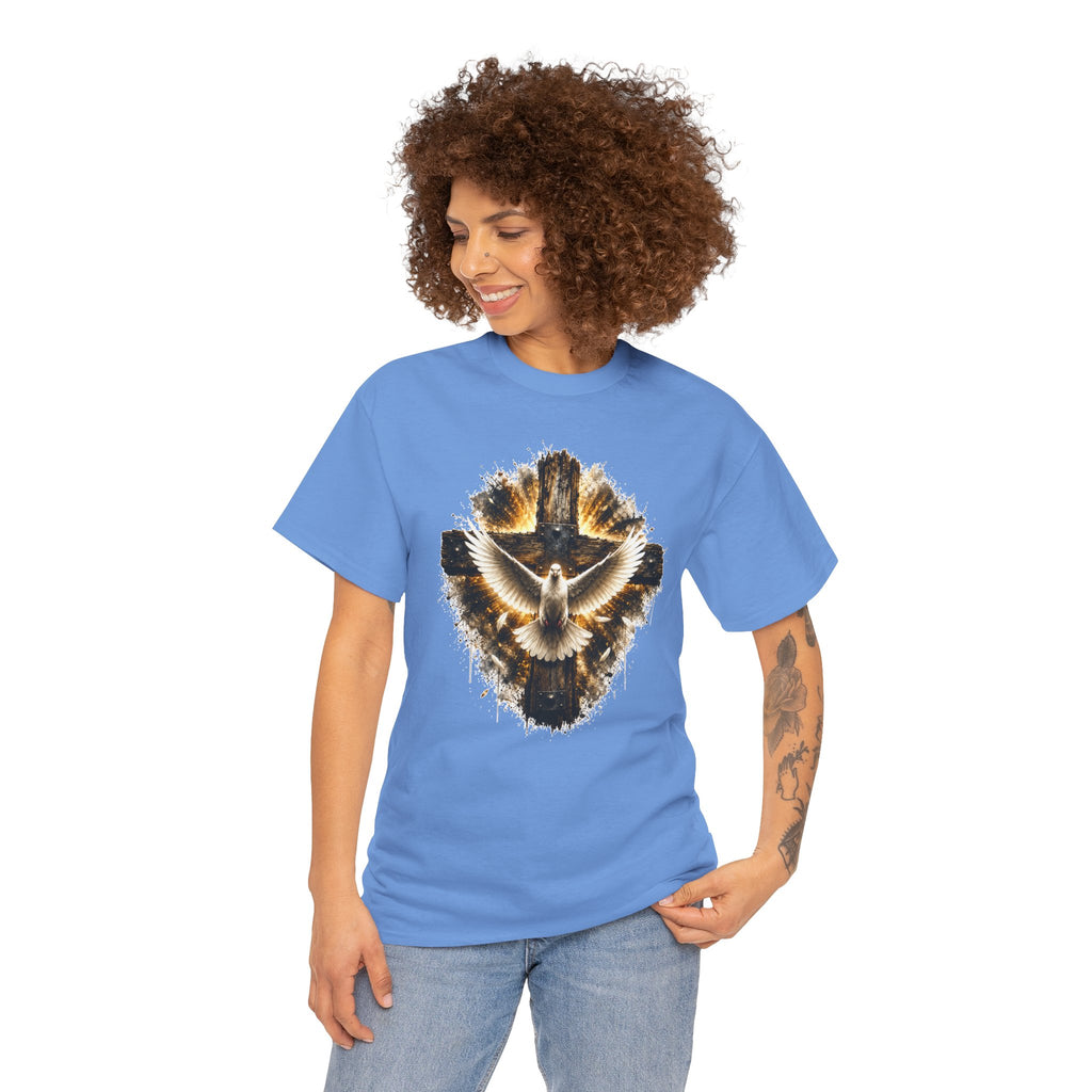 Christian Dove Cross T-Shirt | Holy Spirit Shirt | Faith Graphic Tee | Religious Gift | Bible Believer Shirt | Unisex Christian Tee