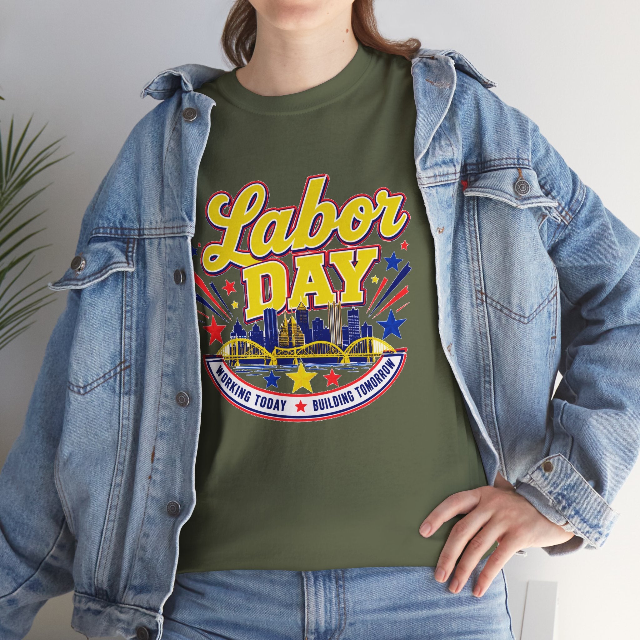 Labor Day Skyline T‑Shirt — Retro Stars & Stripes Celebration Tee