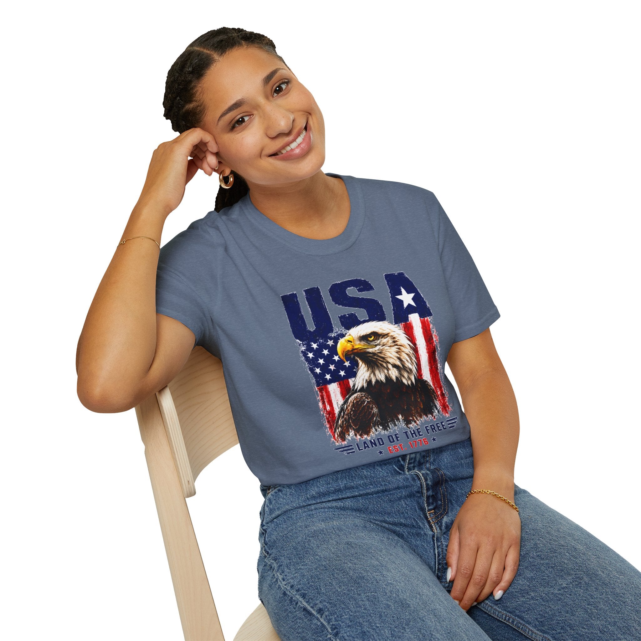 USA Eagle T-Shirt — Patriotic American Flag Graphic Tee (Land of the Free)