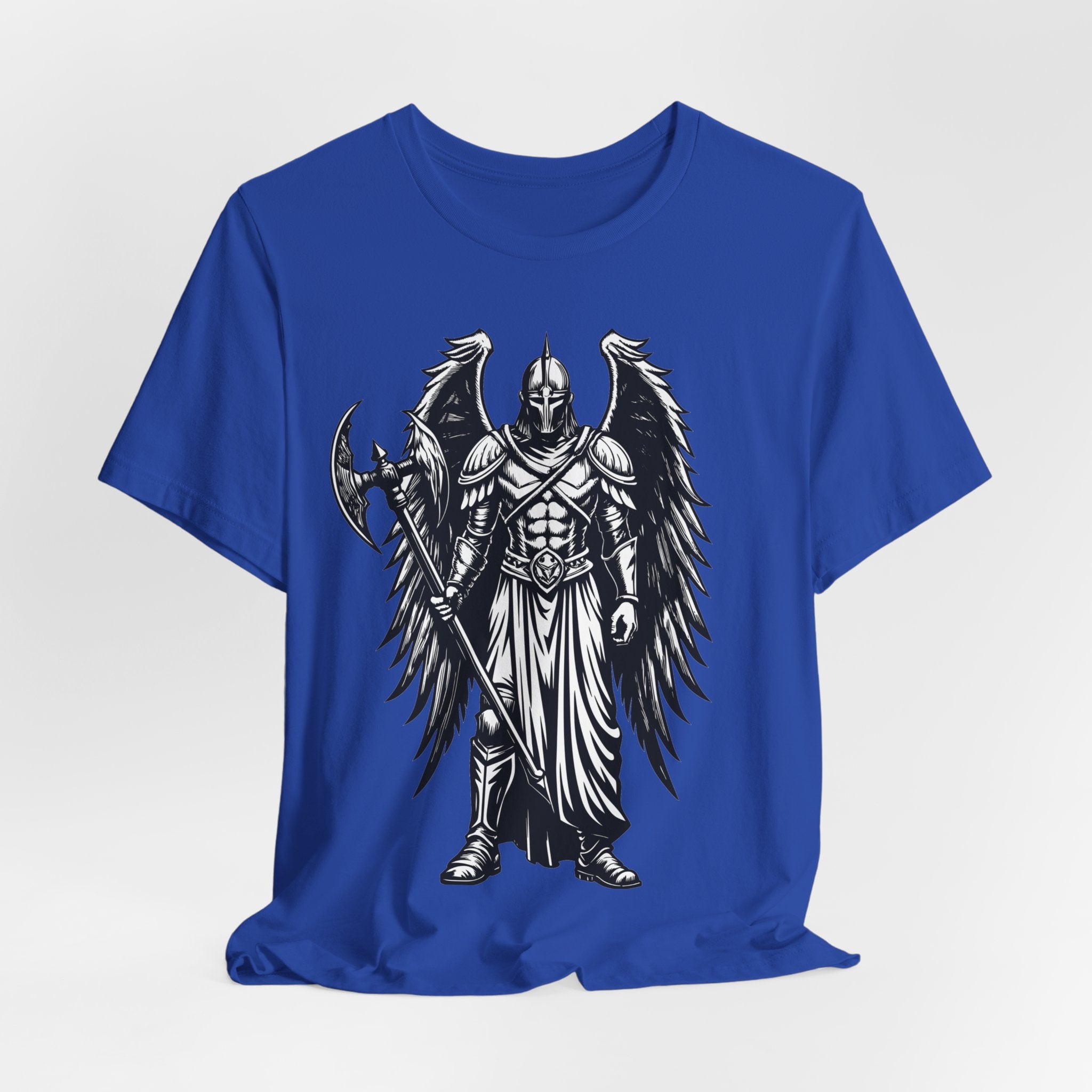 Angel of War Graphic Tee — Winged Knight Armor T-Shirt