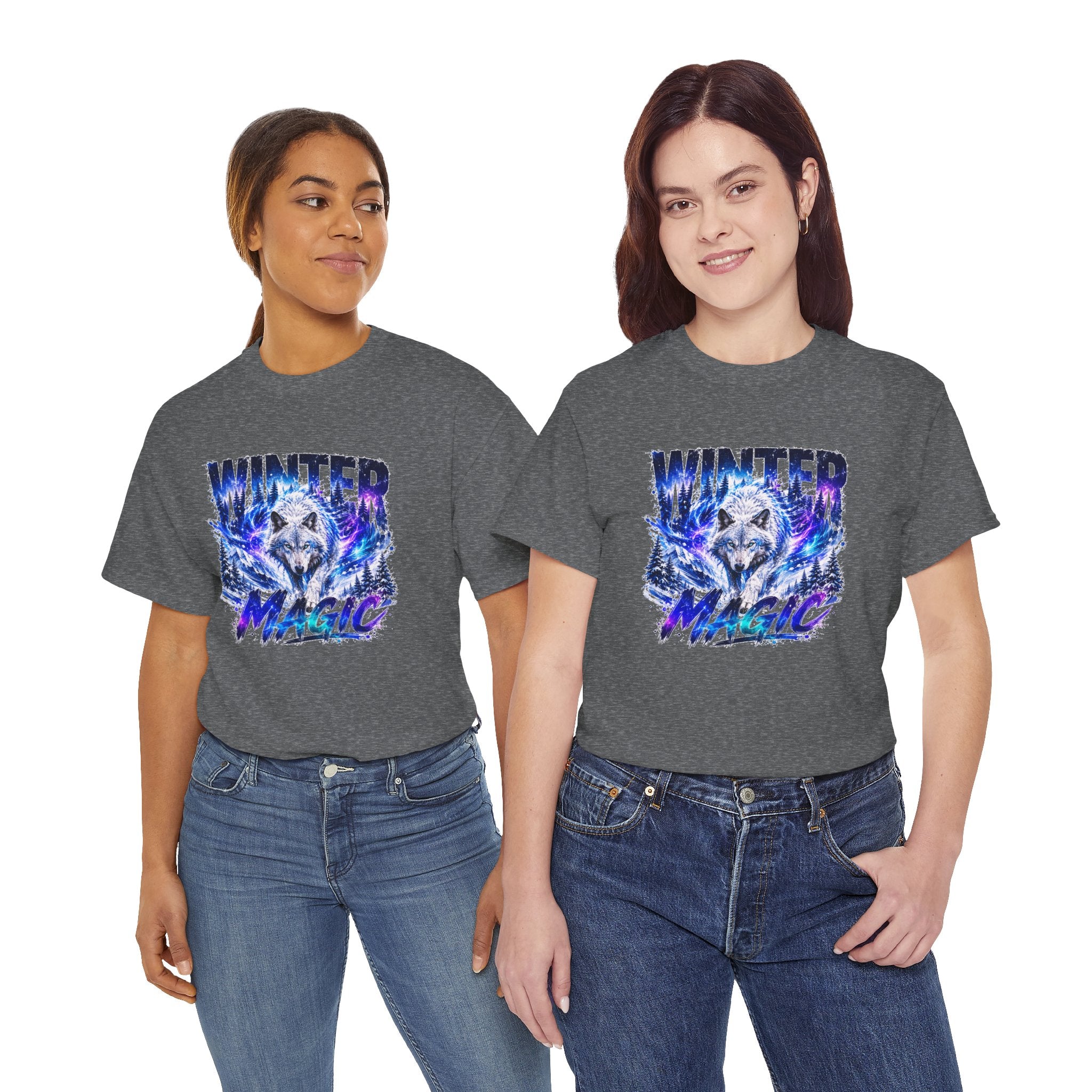 Wolf T Shirt, Winter Wolf Shirt, Wolf Lover Gift, Snowy Wolf Tee, Winter Magic Shirt, Wildlife Graphic Tee, Unisex Wolf Shirt