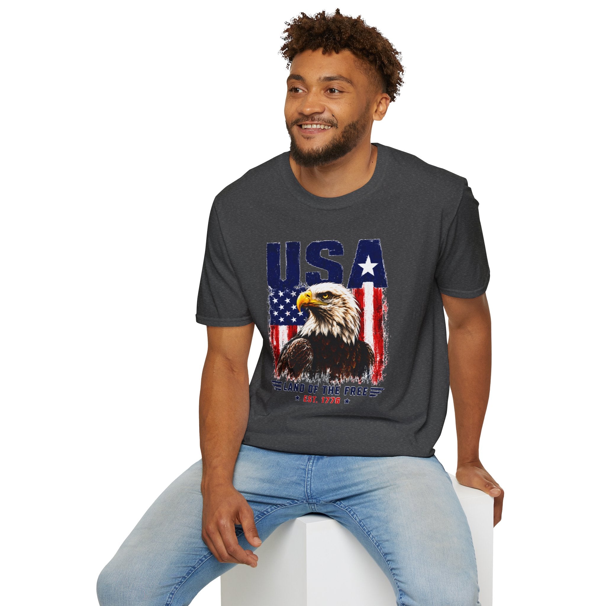 USA Eagle T-Shirt — Patriotic American Flag Graphic Tee (Land of the Free)