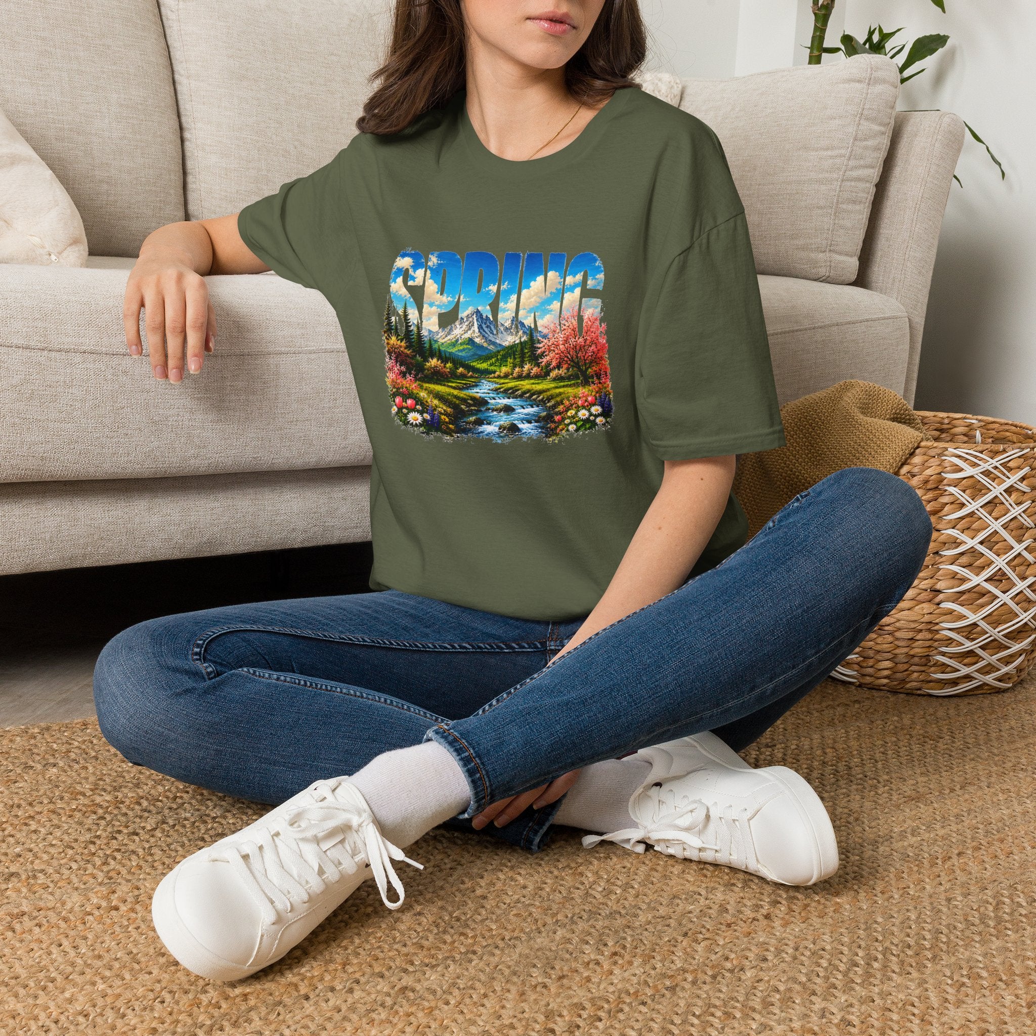 Spring Mountain T Shirt Scenic Landscape Tee