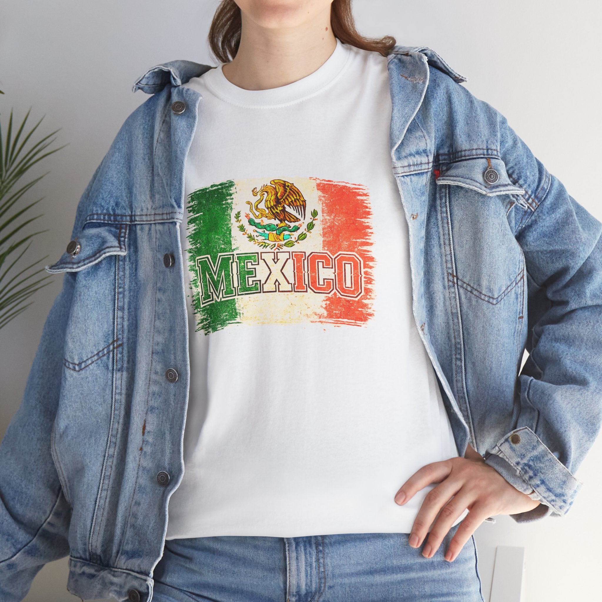 Mexico Flag Vintage T-Shirt — Distressed Mexican Emblem Tee