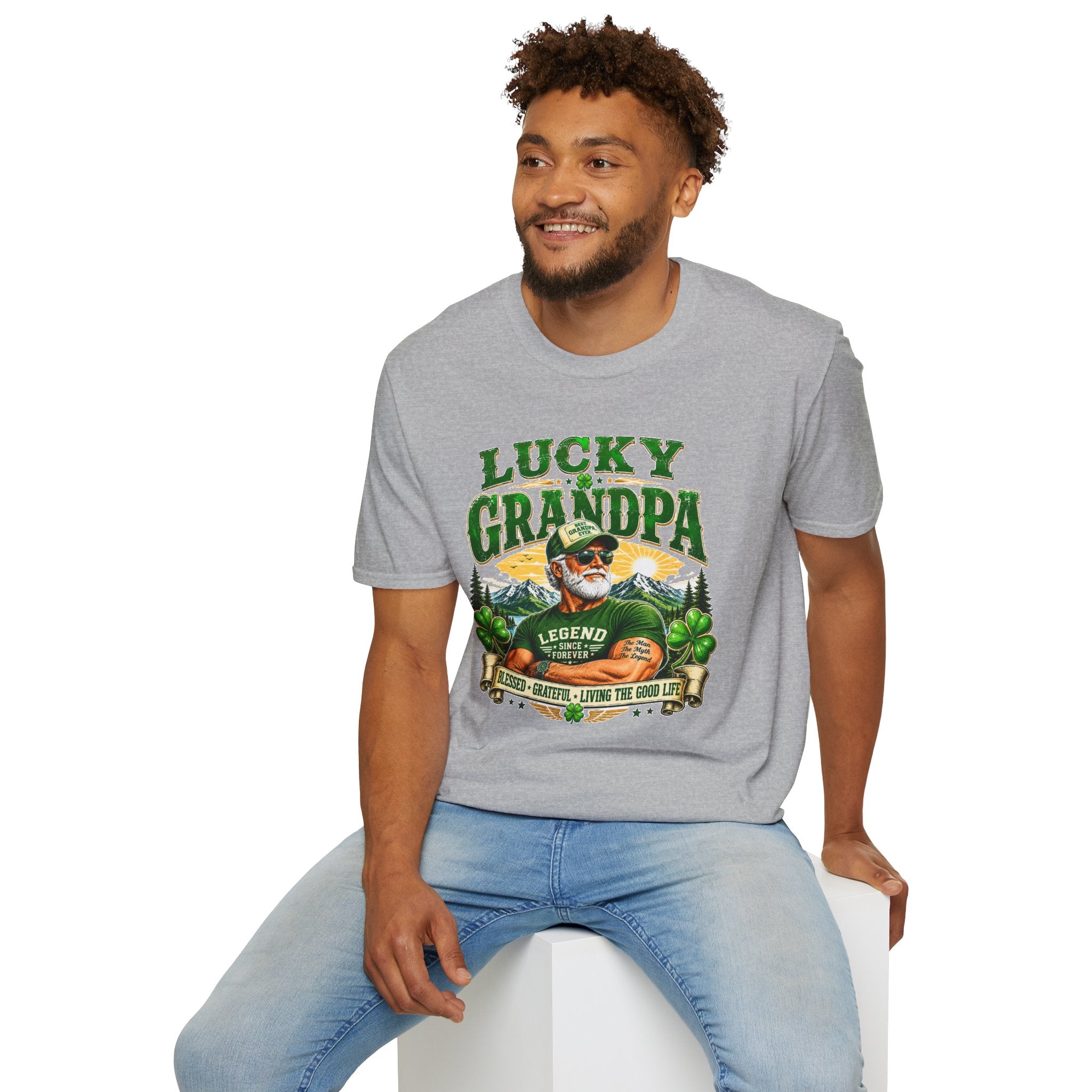 Lucky Grandpa T-Shirt | Funny Grandpa Gift | Vintage Lucky Grandfather Shirt | St. Patrick's Day Tee | Gift for Grandpa | Lucky Irish Tee