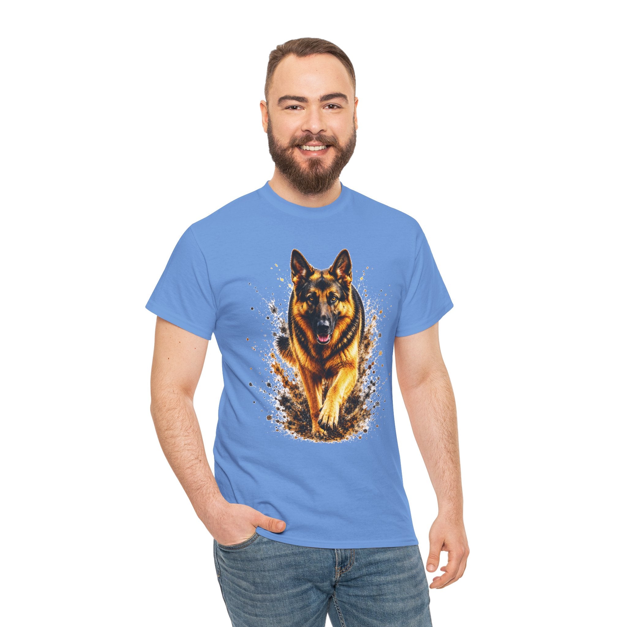 German Shepherd Running T-Shirt, German Shepherd Graphic Tee, Dog Lover Shirt, Unisex German Shepherd Tee, Gift for Dog Owner, K9 Animal Shirt