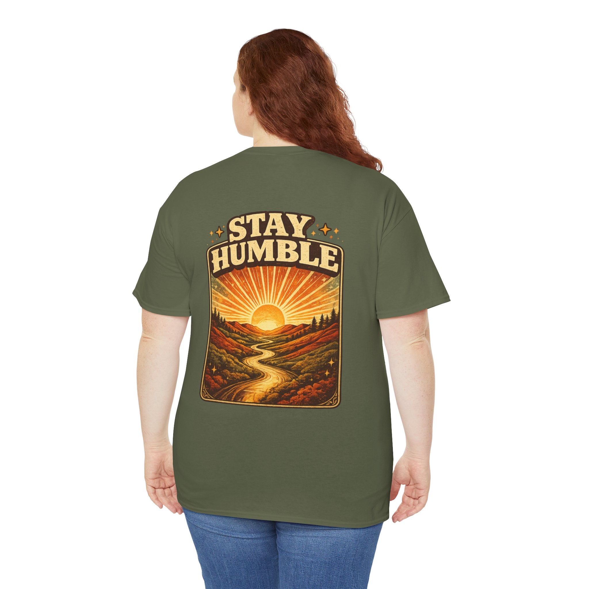 Stay Humble Sunset Tee - Retro Sunrise Graphic T-Shirt