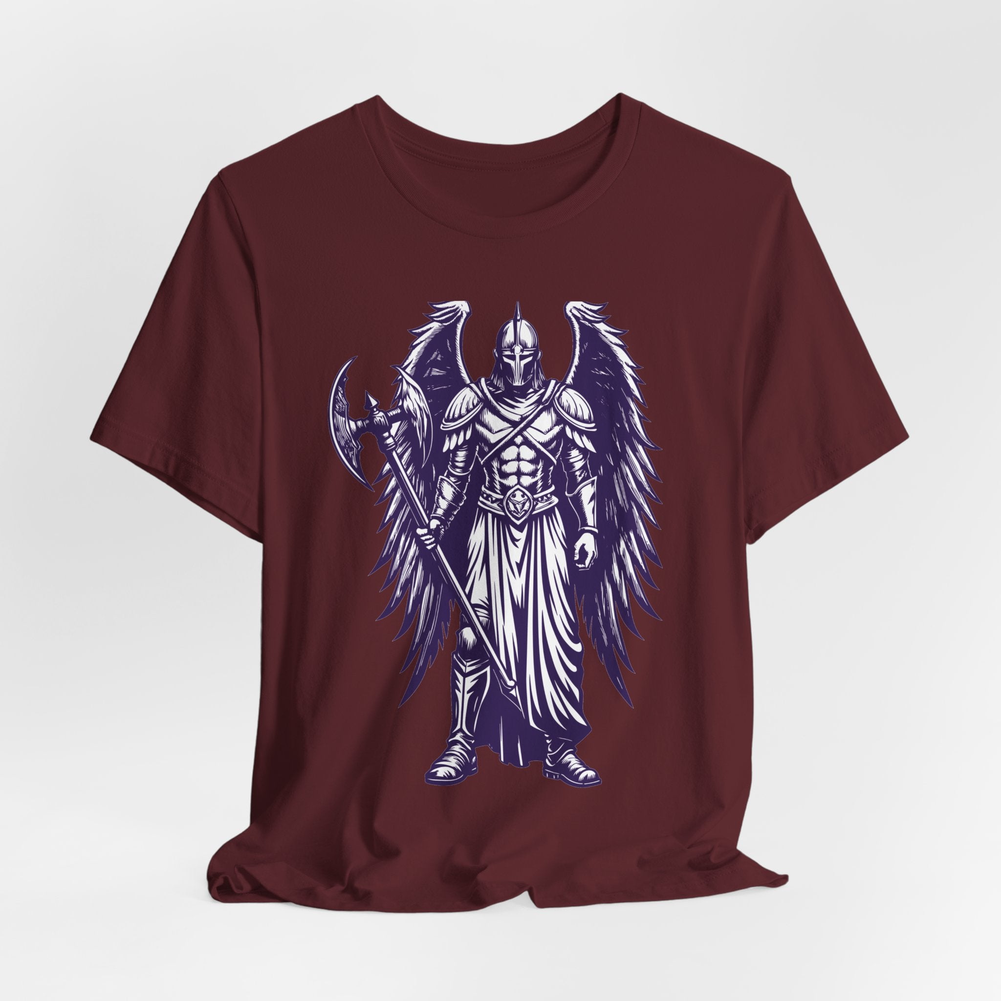 Fallen Angel Warrior T-Shirt | Gothic Fantasy Winged Knight Tee