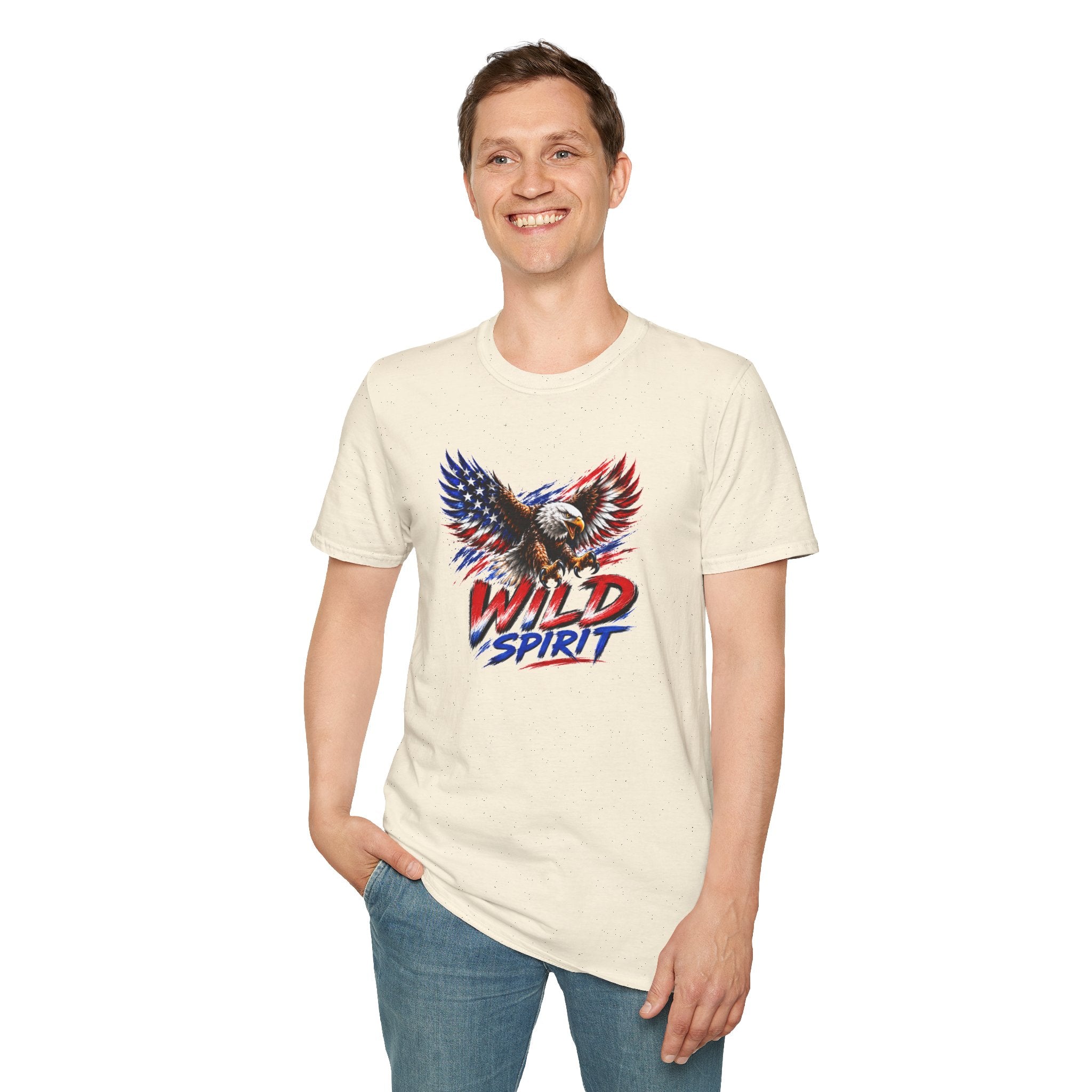 American Eagle T Shirt, Patriotic Eagle Shirt, Wild Spirit Tee, USA Flag Shirt, Fourth of July Shirt, Unisex Graphic Tee