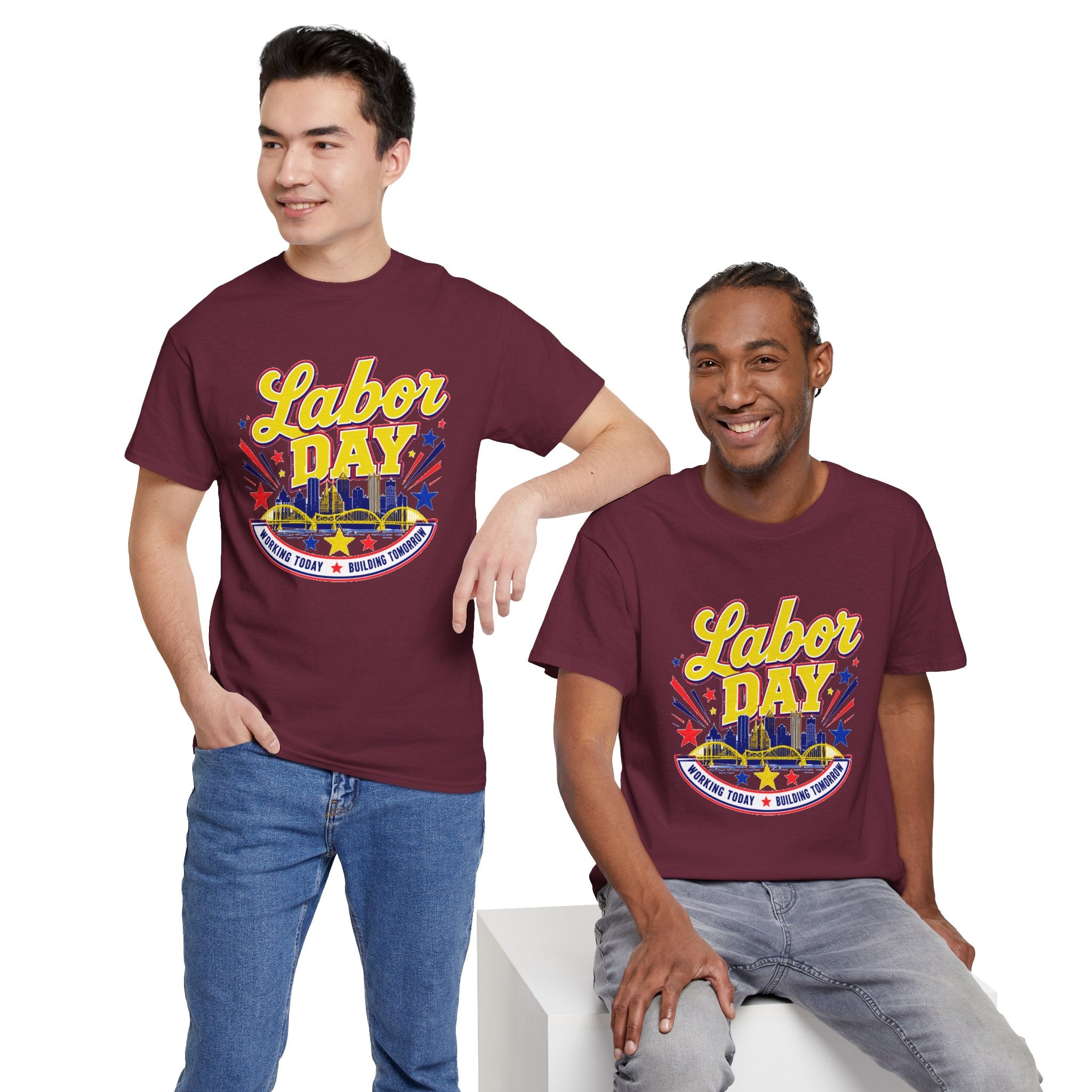 Labor Day Skyline T‑Shirt — Retro Stars & Stripes Celebration Tee