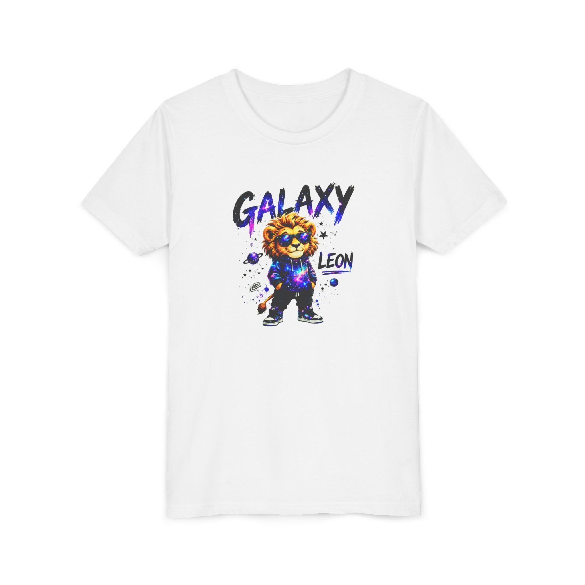 Galaxy Leon Youth T-Shirt, Space Lion Shirt for Kids, Cosmic Animal Tee, Galaxy Lion Graphic Tee, Colorful Kids Shirt, Boys Girls Unisex Tee, Gift for Kids