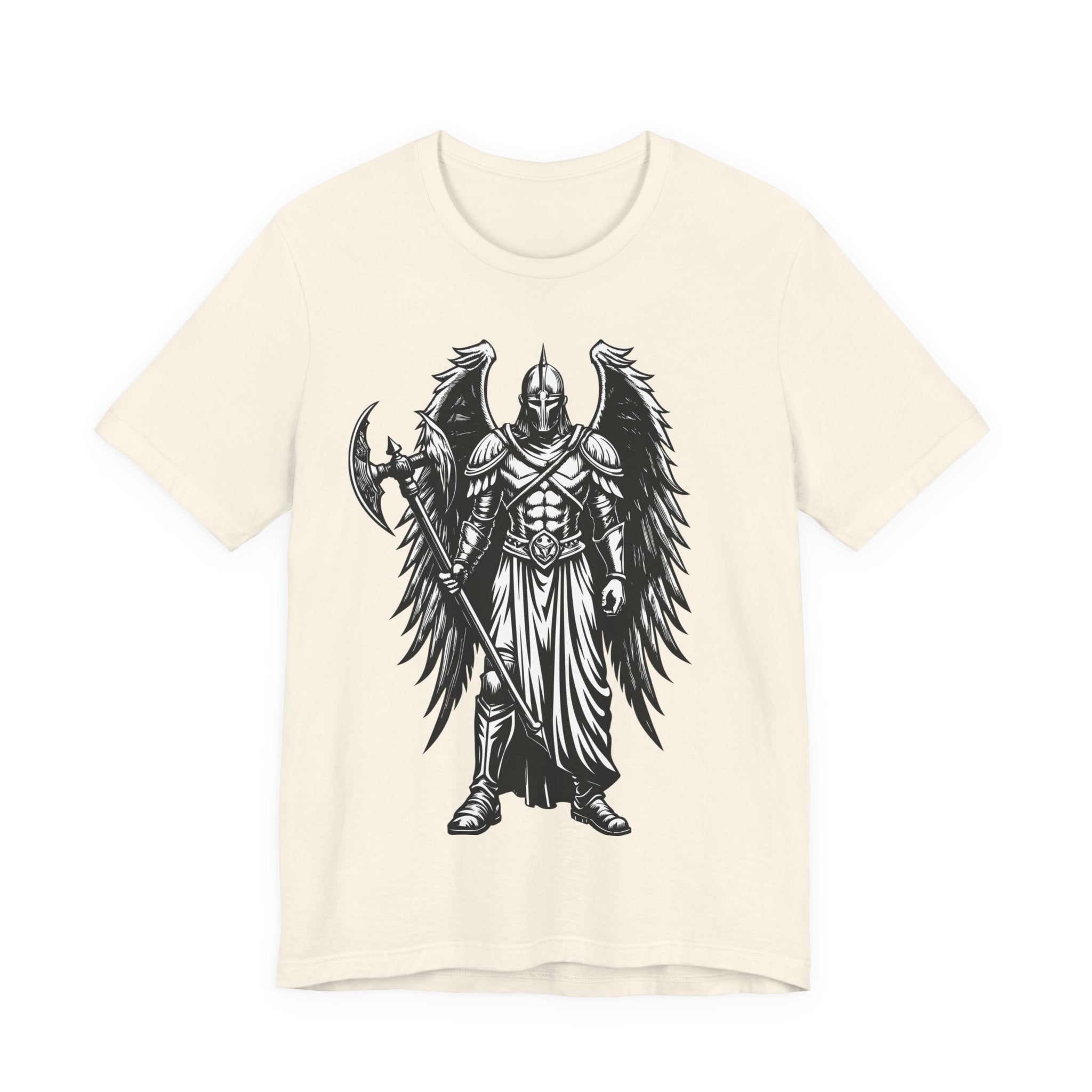 Angel of War Graphic Tee — Winged Knight Armor T-Shirt