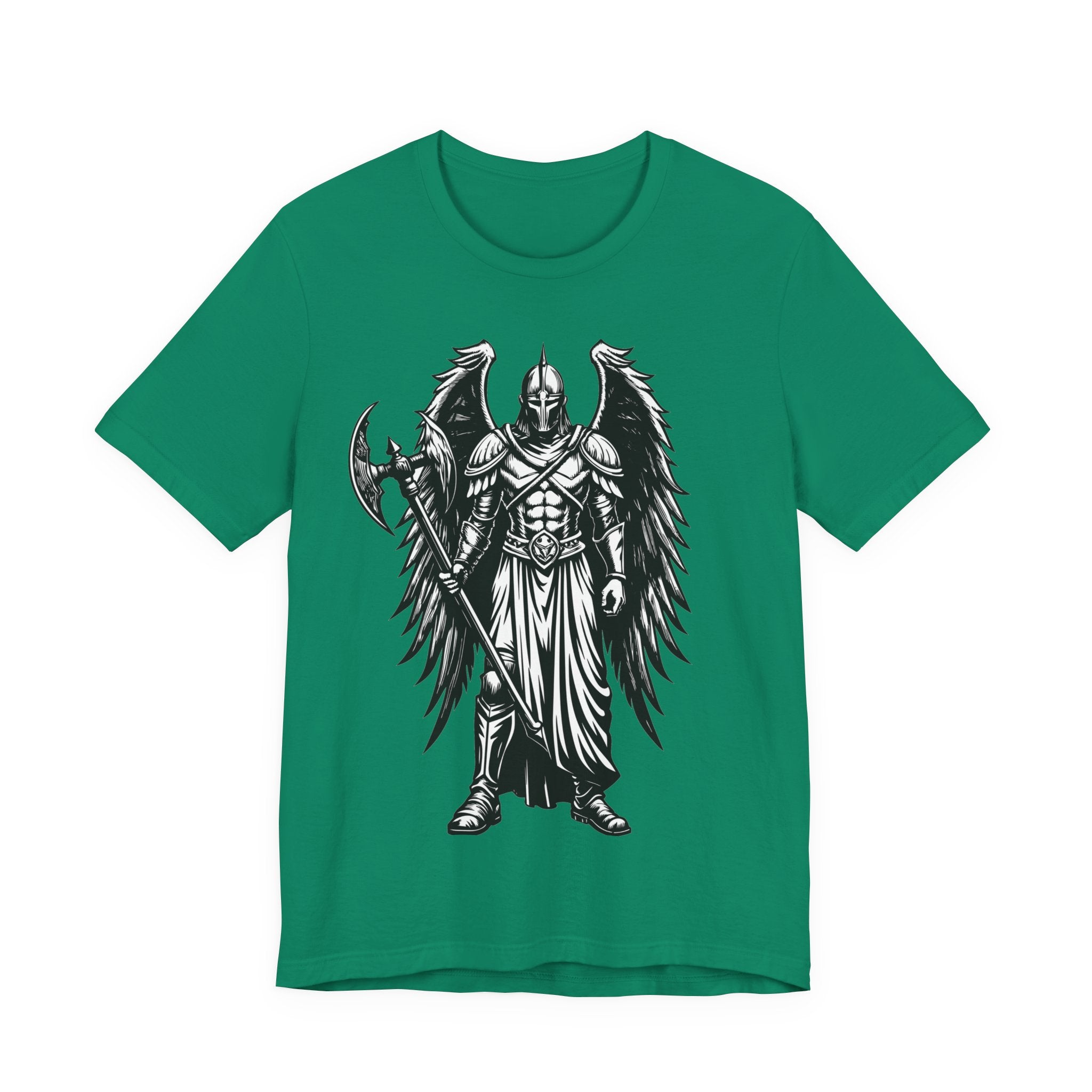 Angel of War Graphic Tee — Winged Knight Armor T-Shirt