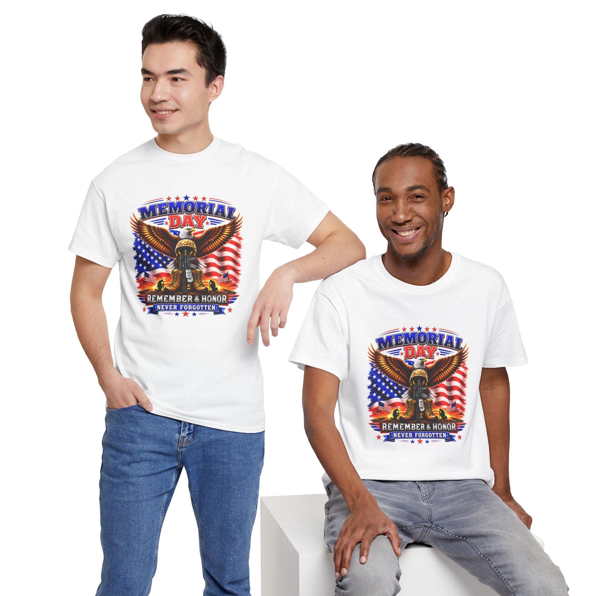Memorial Day Shirt, Patriotic Eagle T-Shirt, Remember & Honor Tee, American Flag Graphic Shirt, Military Tribute Gift