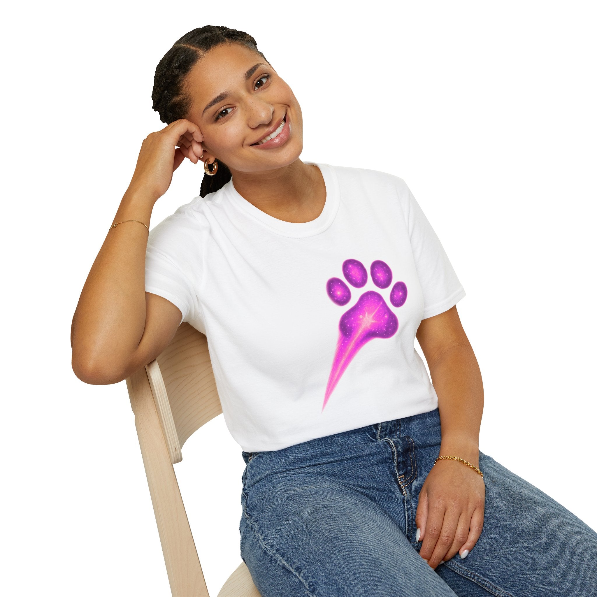 Pink Paw Print T-Shirt, Cute Dog Lover Tee, Aesthetic Animal Shirt, Gift for Pet Lovers