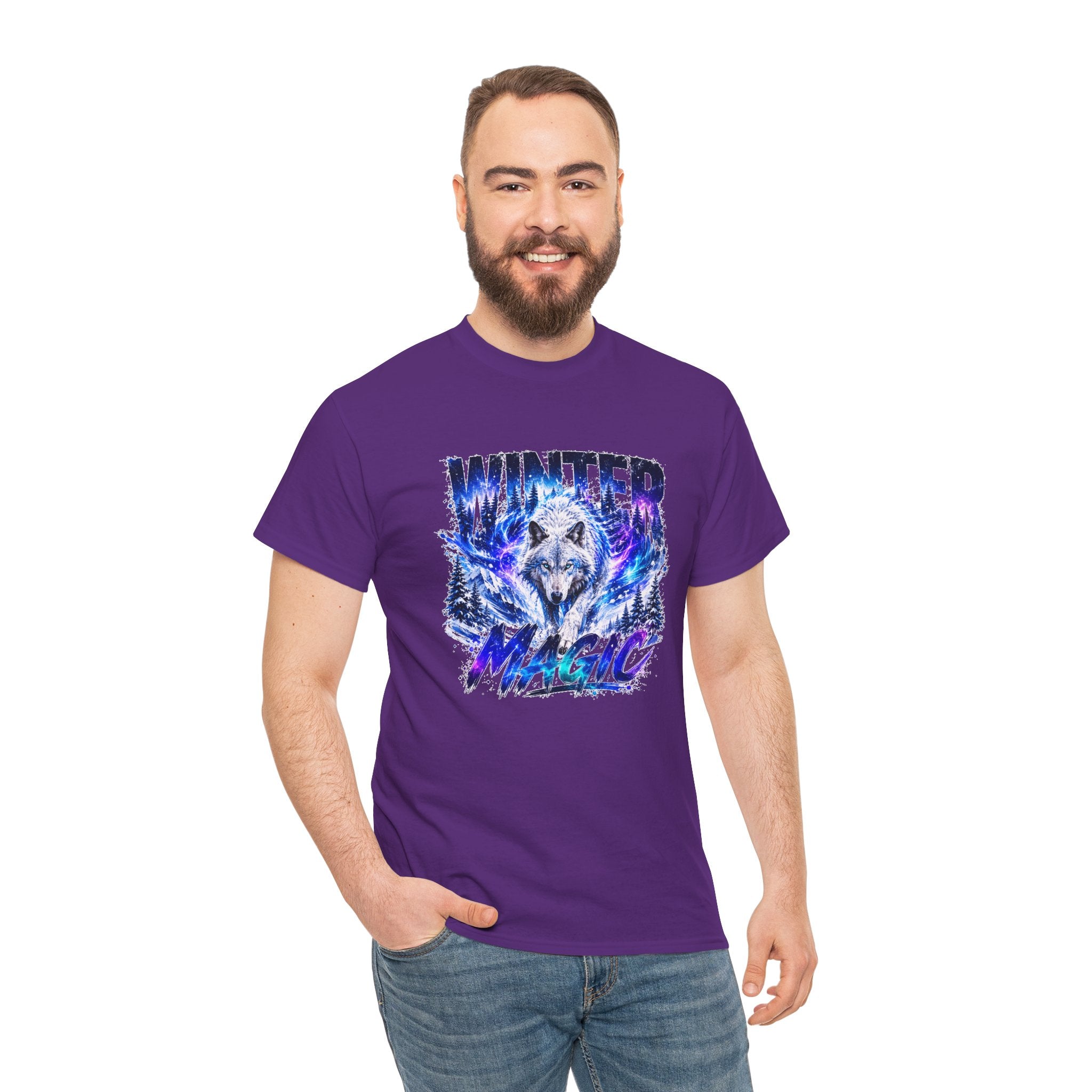 Wolf T Shirt, Winter Wolf Shirt, Wolf Lover Gift, Snowy Wolf Tee, Winter Magic Shirt, Wildlife Graphic Tee, Unisex Wolf Shirt