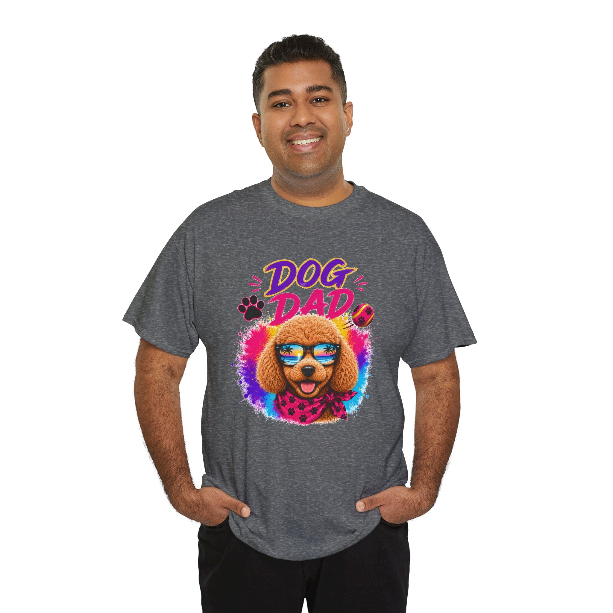 Dog Dad Poodle T-Shirt | Funny Dog Dad Gift | Colorful Retro Poodle Shirt | Dog Lover Gift | Unisex Graphic Tee