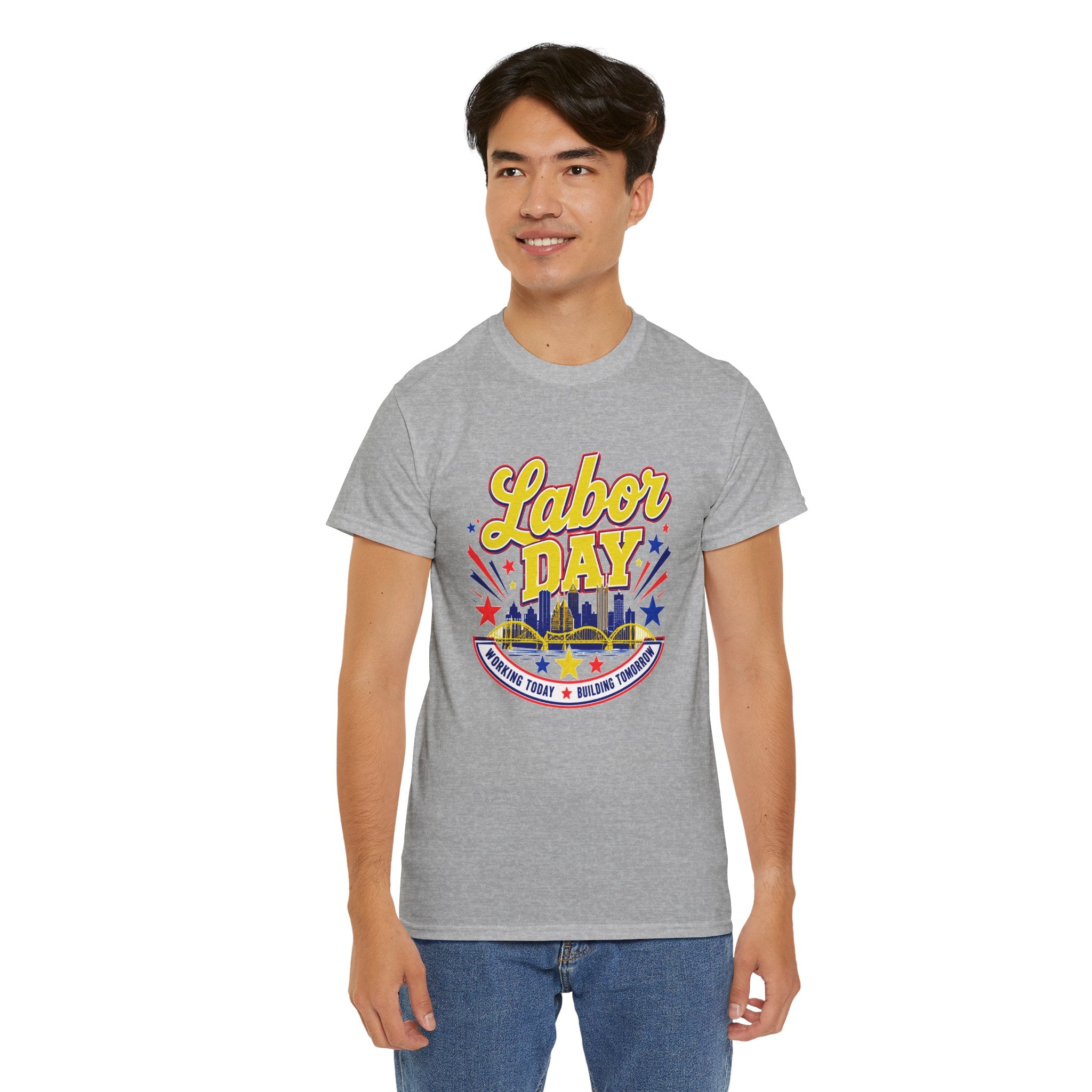 Labor Day Skyline T‑Shirt — Retro Stars & Stripes Celebration Tee