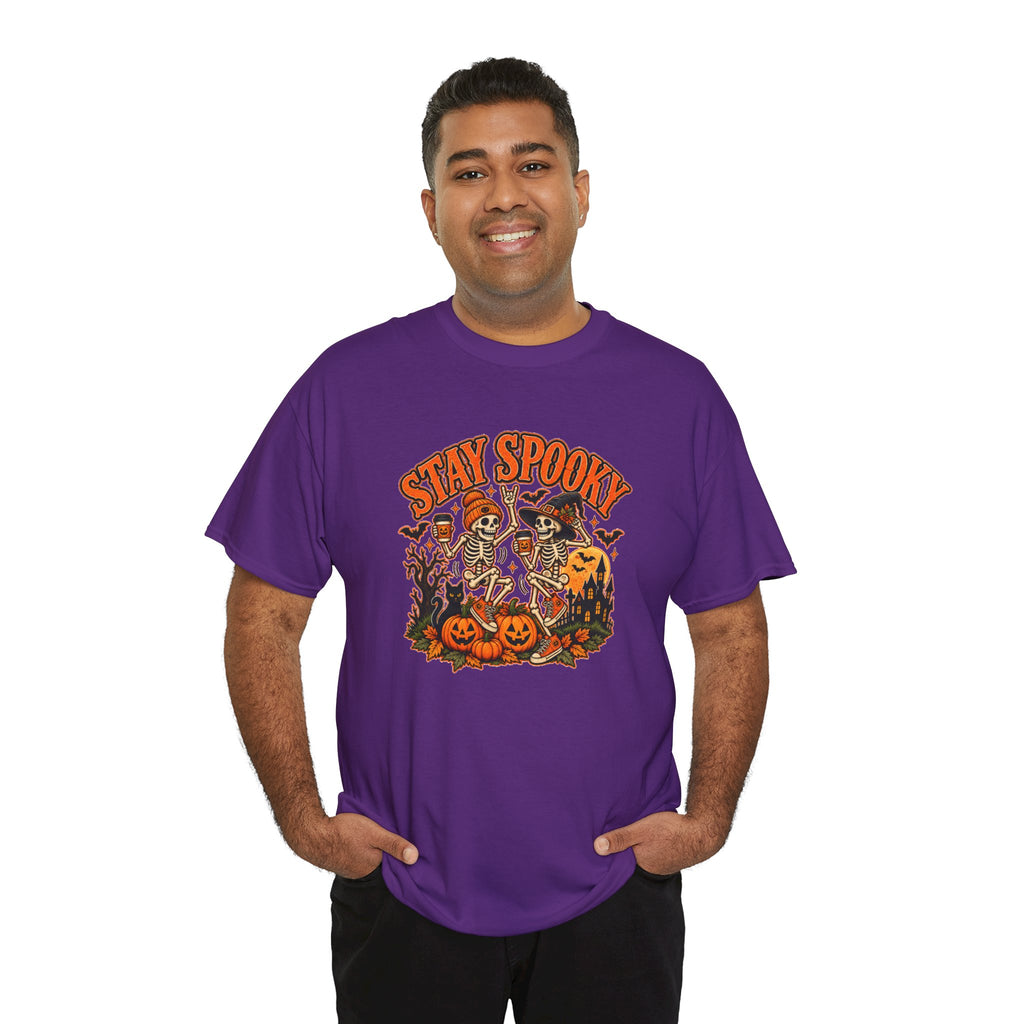 Stay Spooky Halloween Shirt | Dancing Skeleton Pumpkin Graphic Tee
