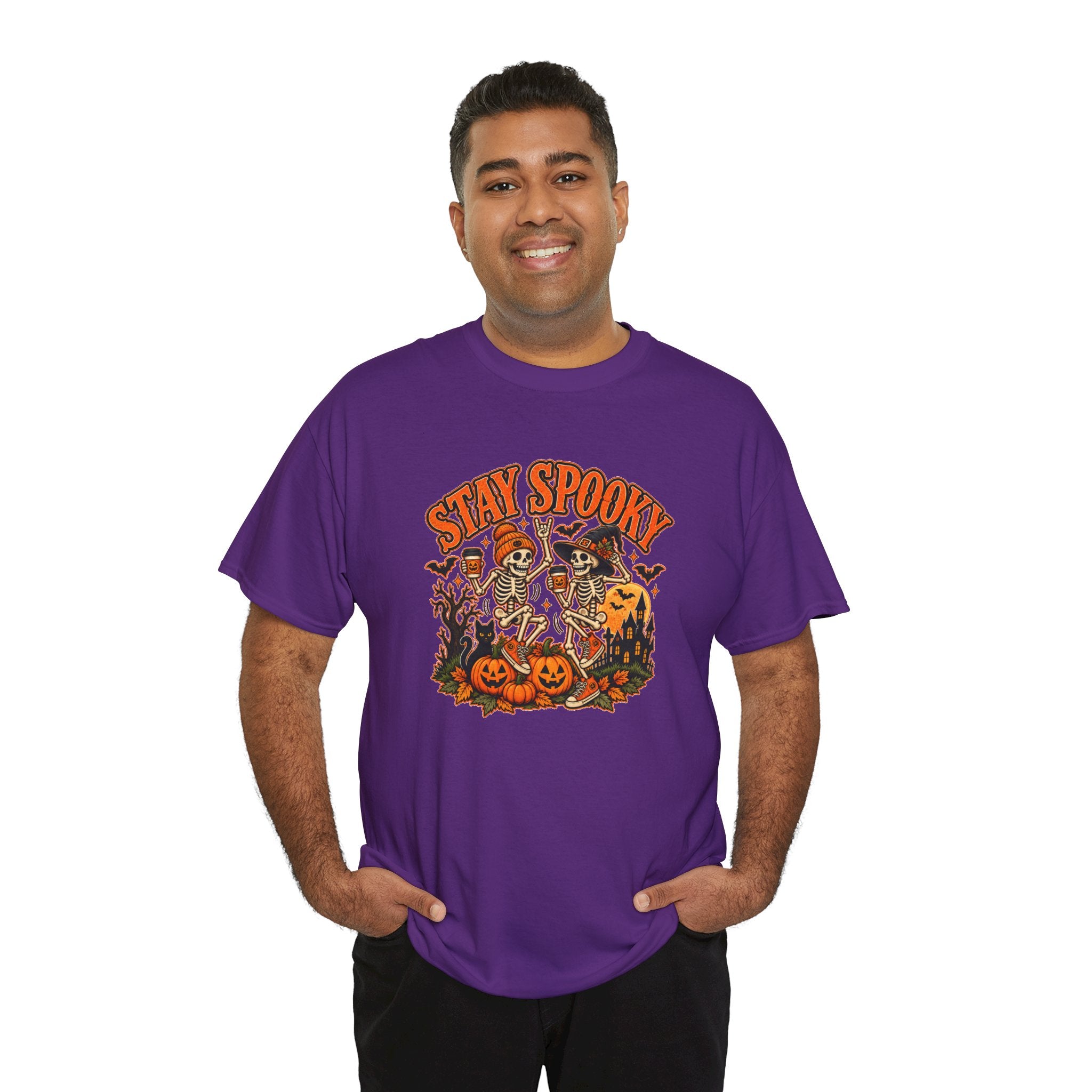 Stay Spooky Halloween Shirt | Dancing Skeleton Pumpkin Graphic Tee