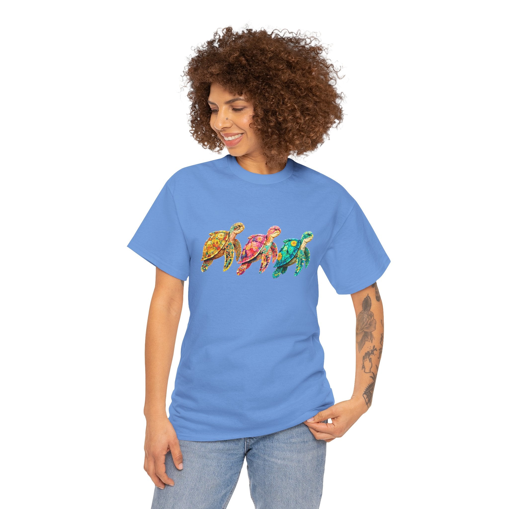 Sea Turtle T-Shirt, Colorful Sea Turtle Tee, Beach Lover Shirt, Ocean Lover Gift, Coastal Graphic Tee, Marine Life Shirt, Summer Vacation Tee