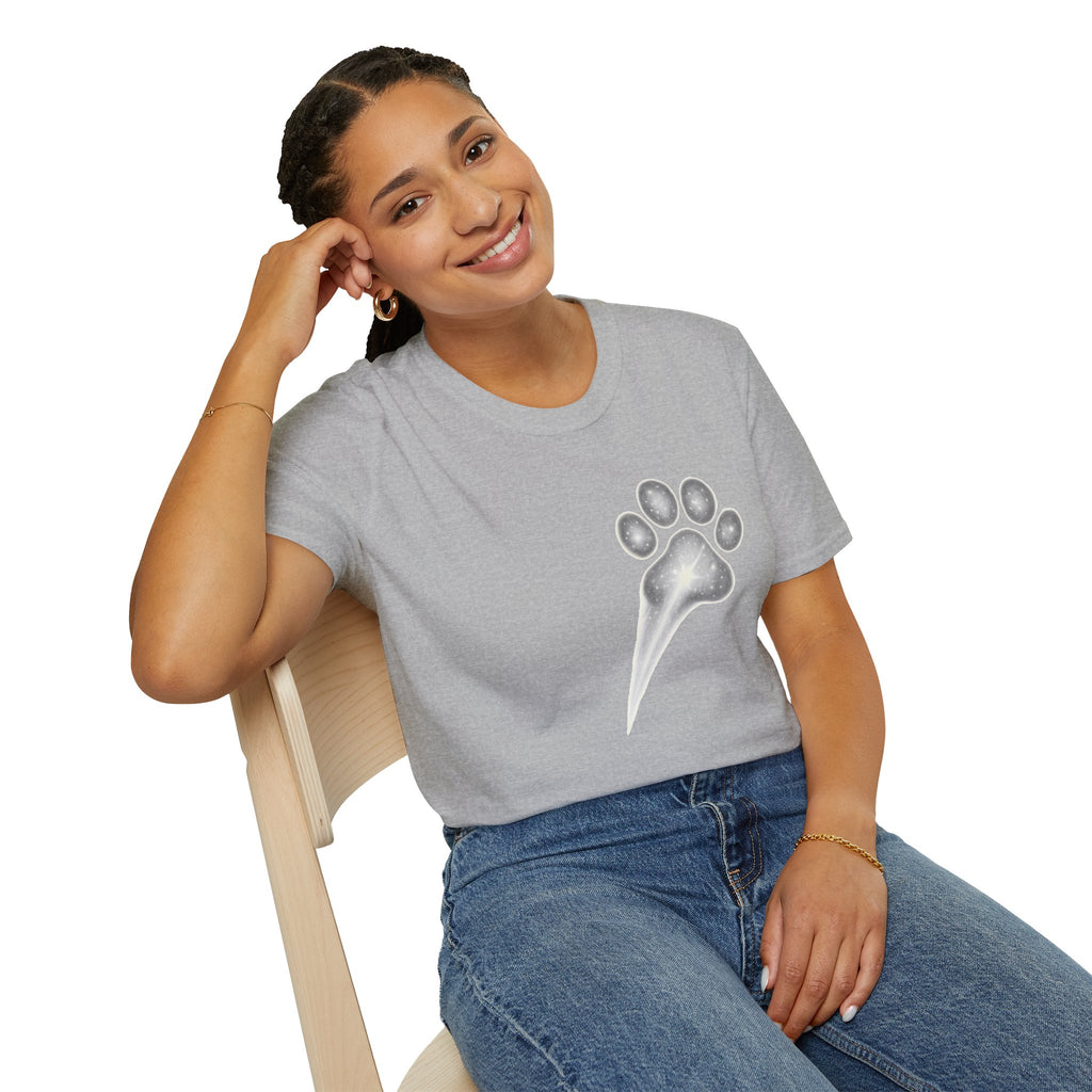 Cat Paw Meteor T-Shirt - Minimalist Paw Print Meteor Design