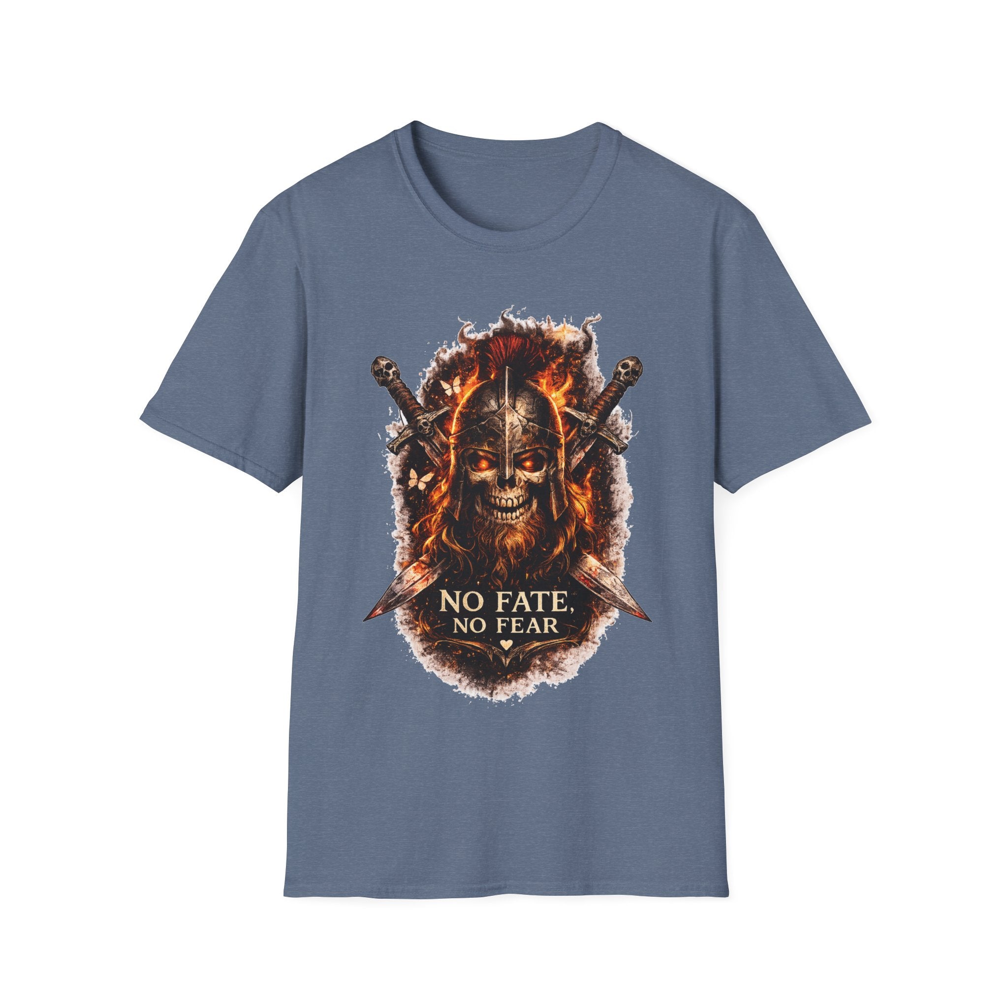 Viking Skull T-Shirt, Dragon Warrior Tee, Biker Graphic Shirt, Gothic Viking Shirt, No Fate No Fear Tee, Fantasy Streetwear