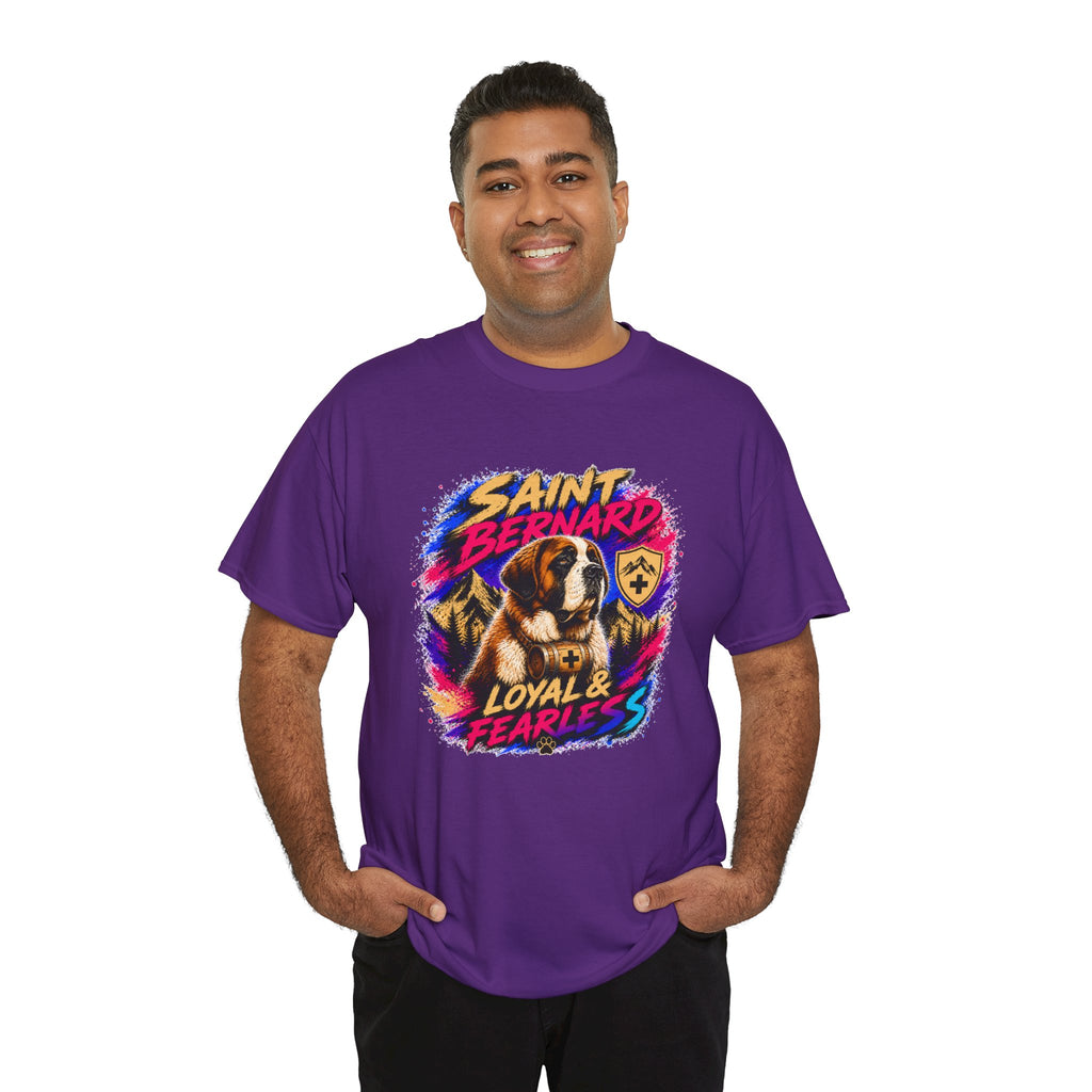 Saint Bernard Dog Shirt, Loyal & Fearless T-Shirt, Colorful Saint Bernard Tee, Dog Lover Gift, Unisex Graphic Tee