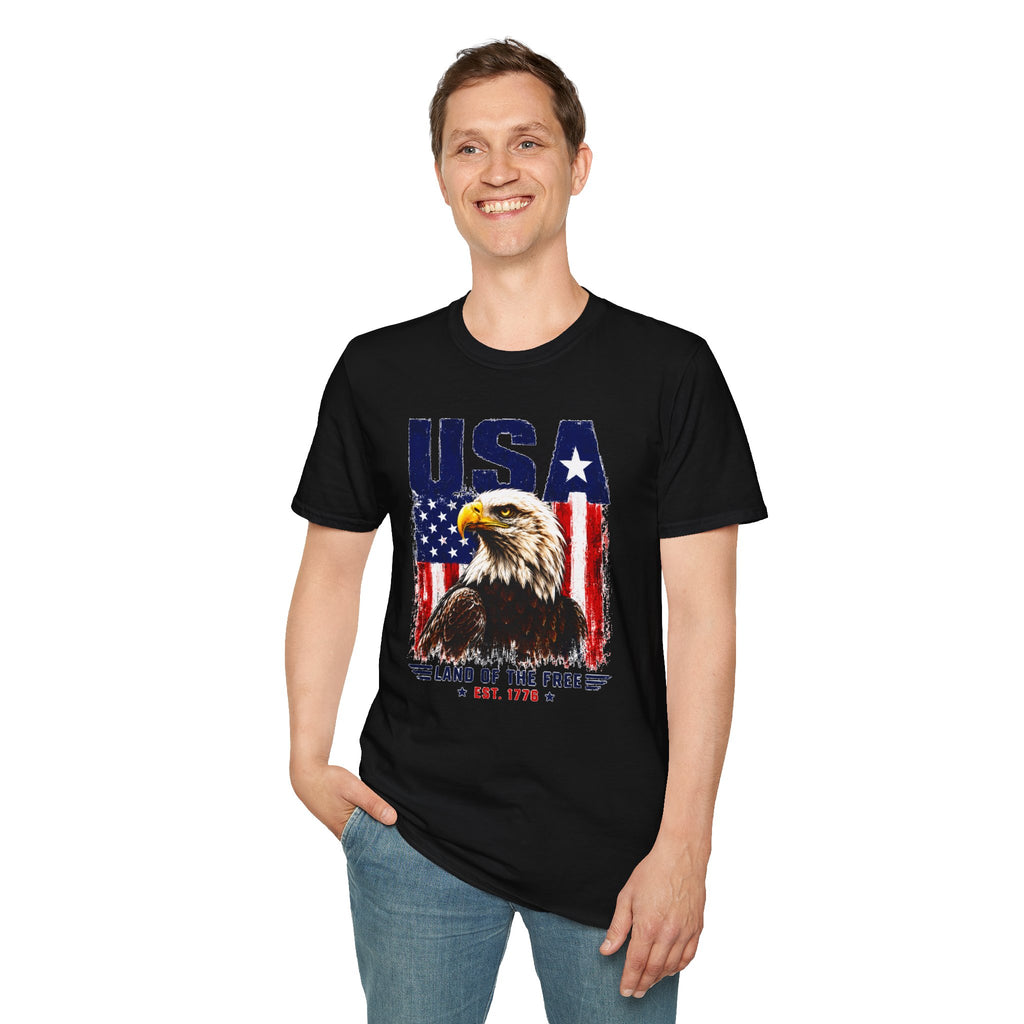 USA Eagle T-Shirt — Patriotic American Flag Graphic Tee (Land of the Free)