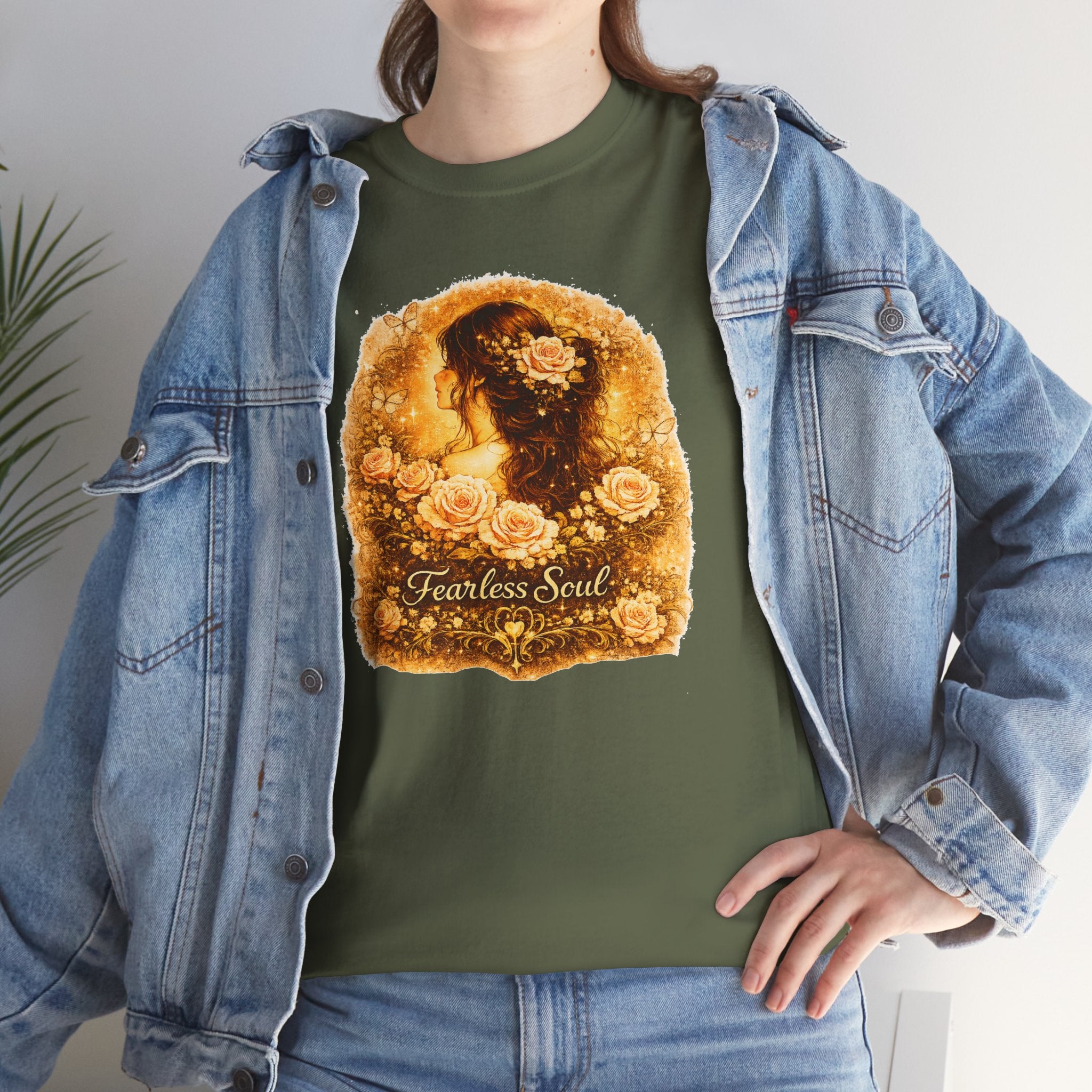 Fearless Soul Shirt, Vintage Floral Woman Tee, Feminine Aesthetic T-Shirt, Boho Graphic Tee, Cottagecore Shirt, Romantic Floral Shirt