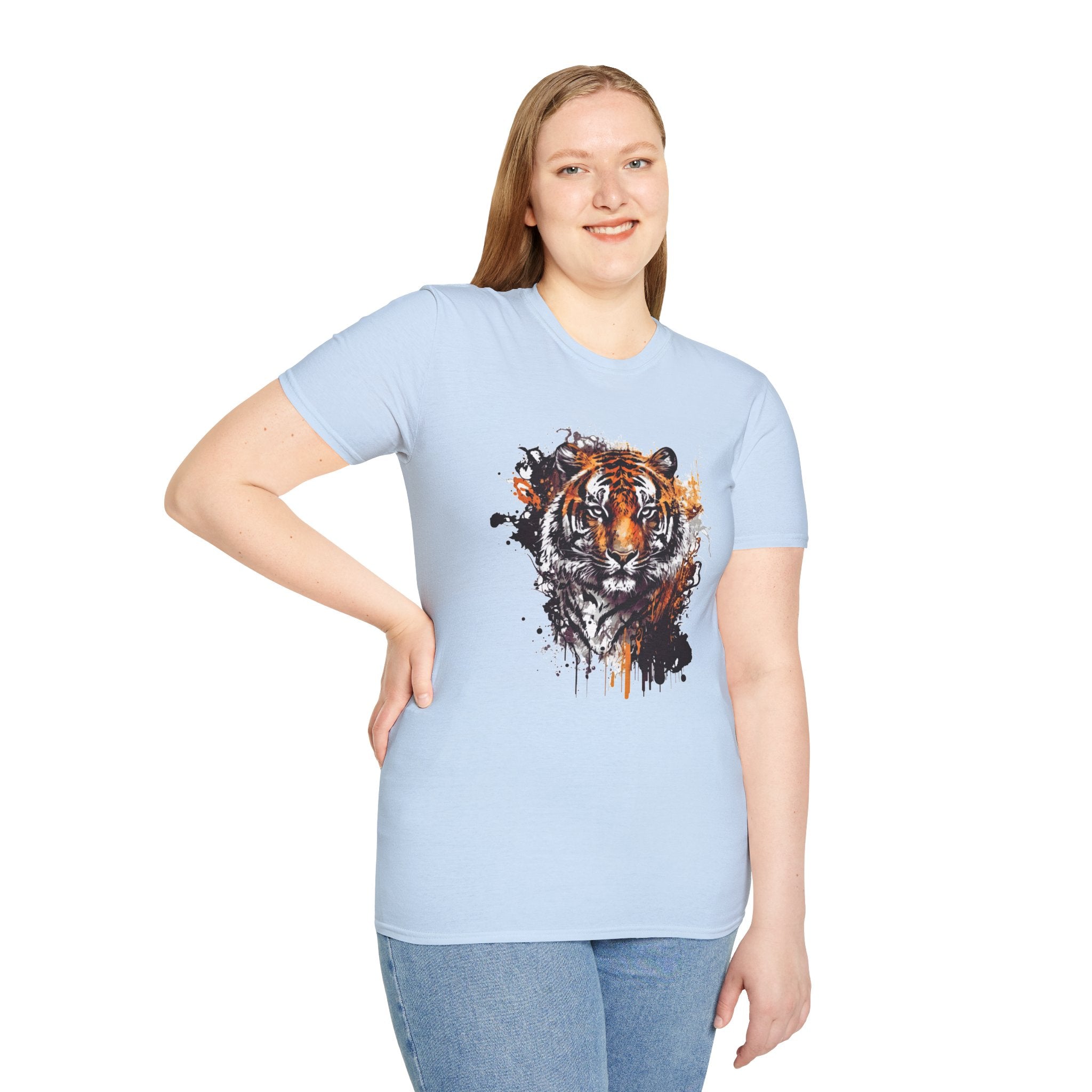Tiger Graphic T-Shirt, Tiger Head Shirt, Wild Tiger Tee, Wildlife Animal Shirt, Artistic Tiger Portrait Tee