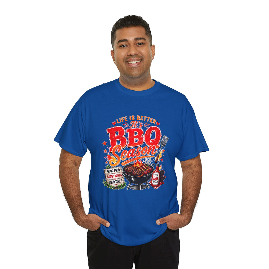 BBQ Season T-Shirt | Life Is Better It's BBQ Season Tee | Funny Grill Shirt | Summer Cookout Shirt | Barbecue Lover Gift | Backyard BBQ Tee