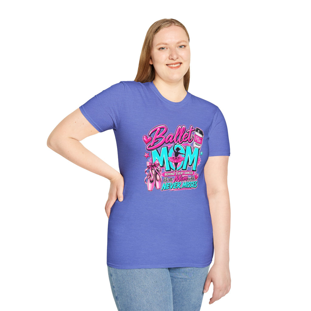 Ballet Mom T-Shirt — "Being Every Dancer's Mom" Pink Ballet Shoes & Coffee Design