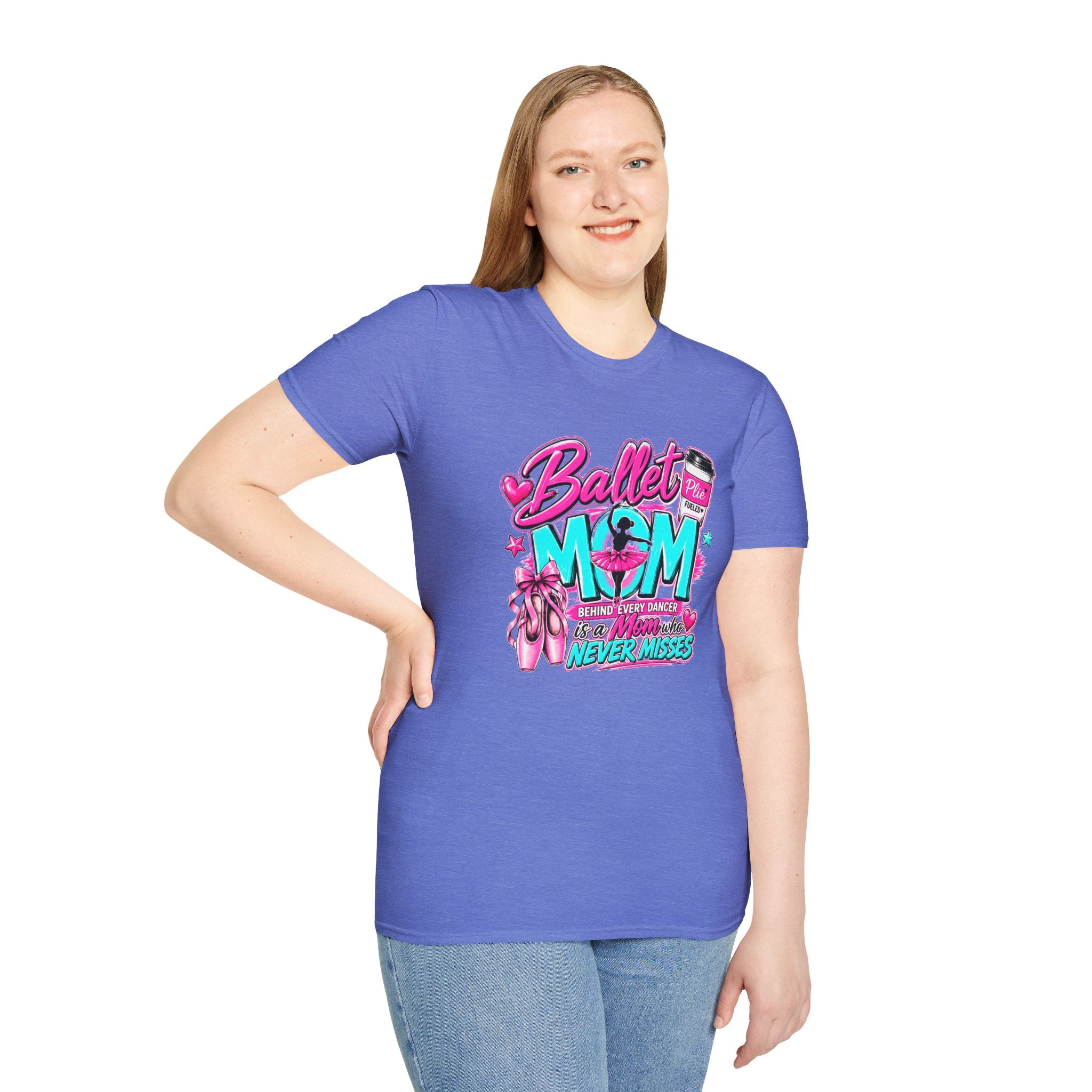 Ballet Mom T-Shirt — "Being Every Dancer's Mom" Pink Ballet Shoes & Coffee Design
