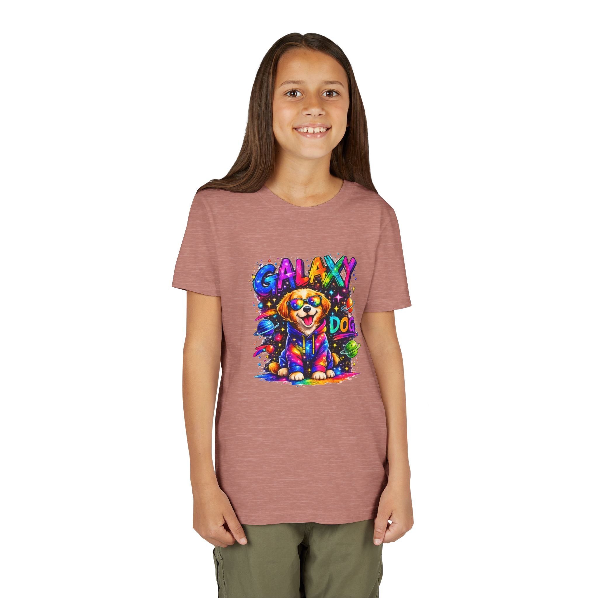 Galaxy Dog Youth Shirt, Space Puppy Kids T-Shirt, Colorful Dog Tee for Boys Girls, Rainbow Galaxy Dog Graphic Tee, Cute Gift for Dog Lovers