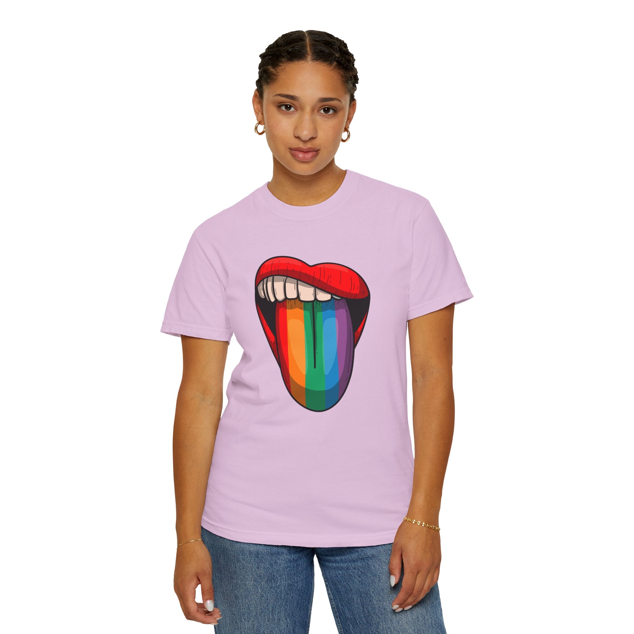 Rainbow Tongue T-Shirt — Pride Lip Graphic Tee