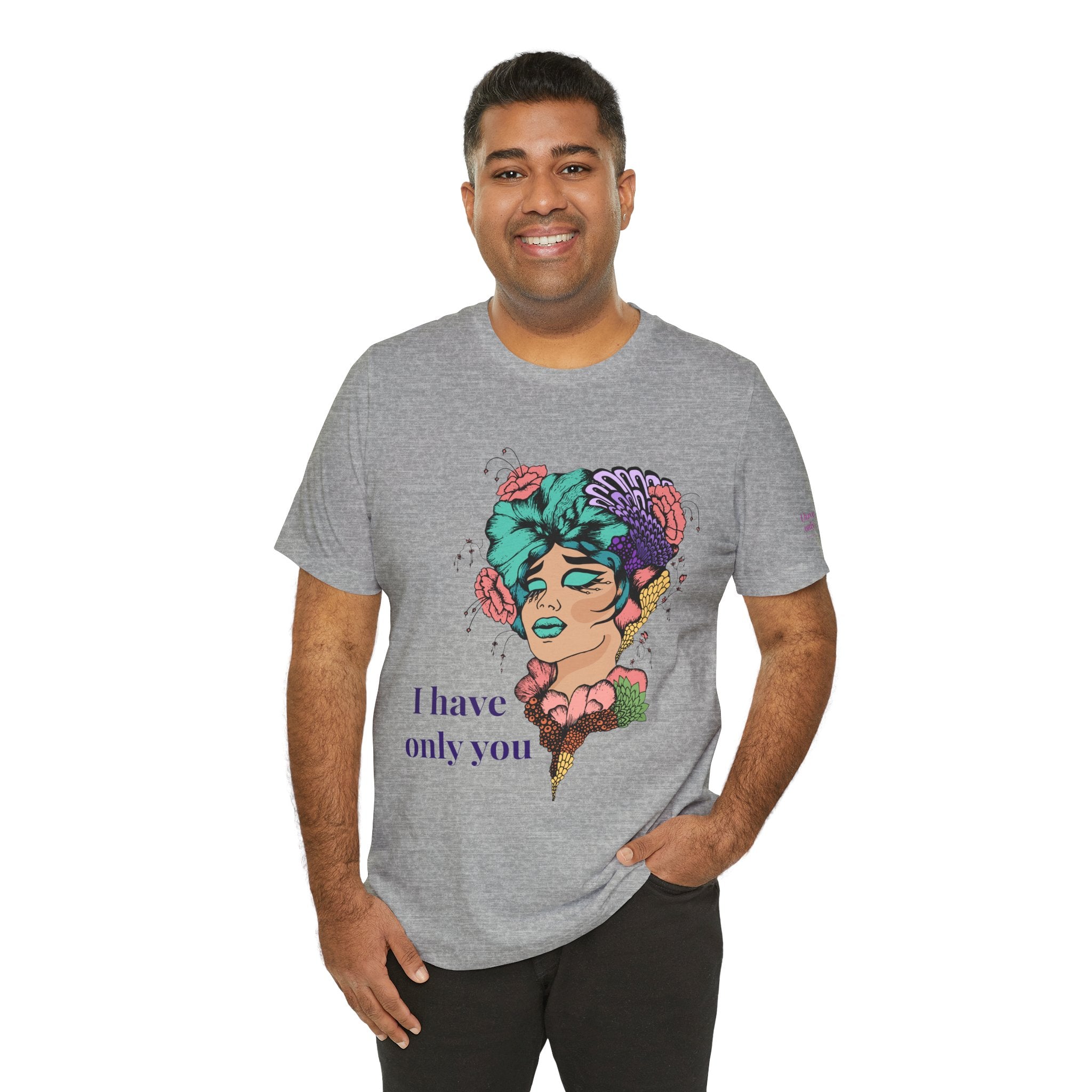 I Have Only You Floral Portrait Tee — Retro Femme Graphic T-Shirt