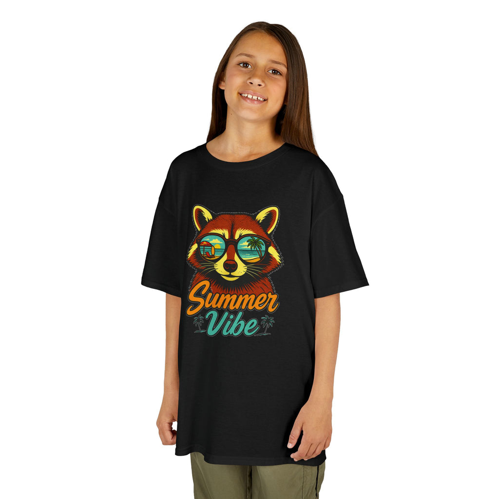 Kids Tee - 'Summer Vibe' Sunglasses Raccoon Graphic