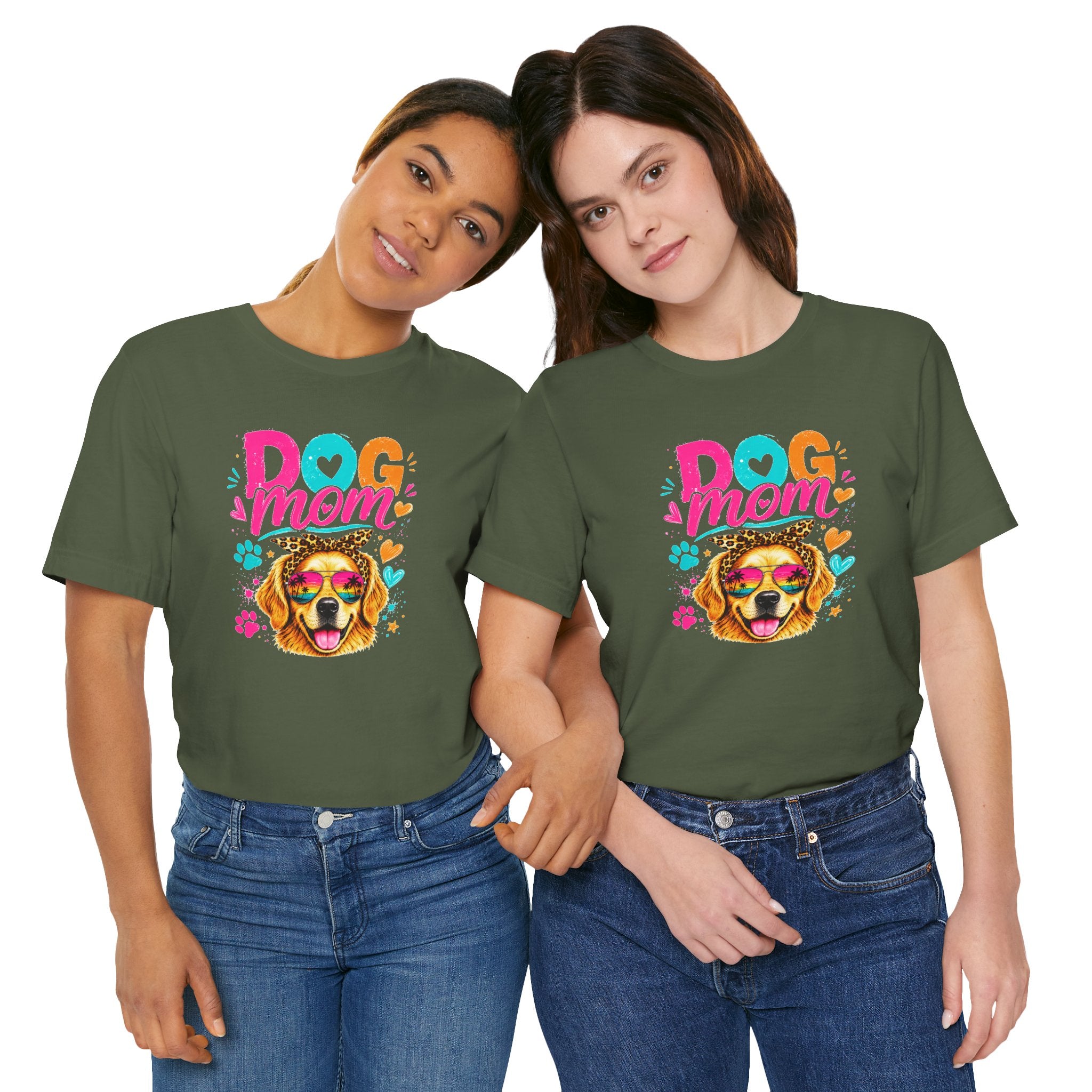 Dog Mom T-Shirt | Golden Retriever Shirt | Funny Dog Mom Gift | Colorful Retro Dog Lover Tee | Unisex Graphic T-Shirt