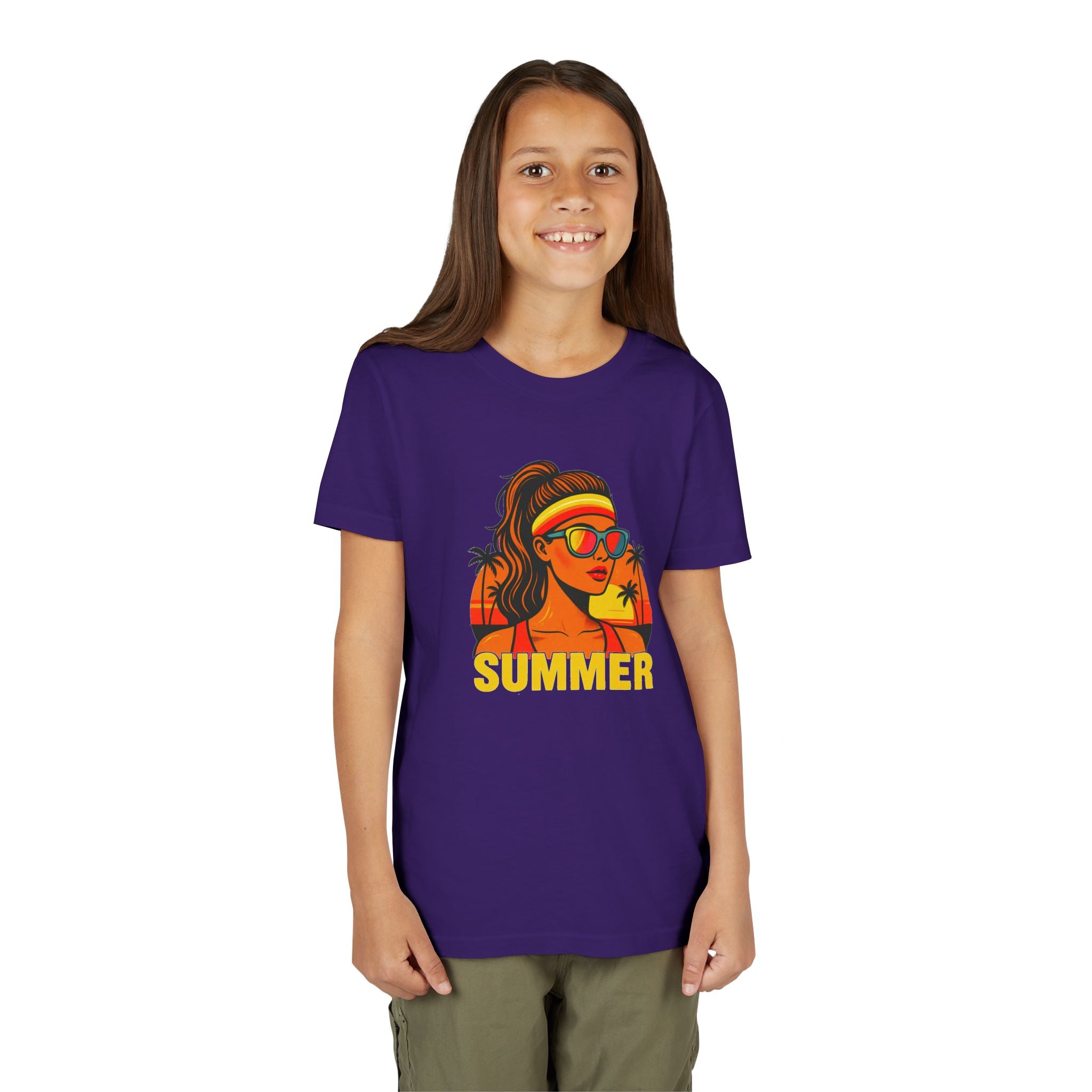 Girls Summer Graphic Tee | Retro Sunshine Youth Shirt | Cute Vacation T-Shirt