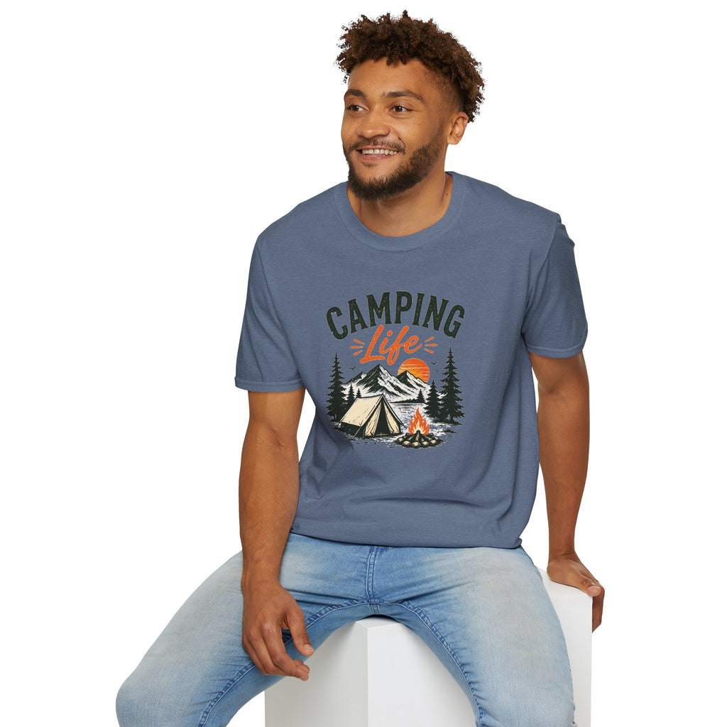 Camping Life T-Shirt — Vintage Tent & Campfire Outdoor Tee