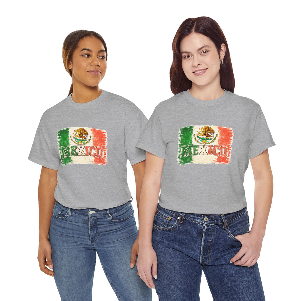 Mexico Flag Vintage T-Shirt — Distressed Mexican Emblem Tee