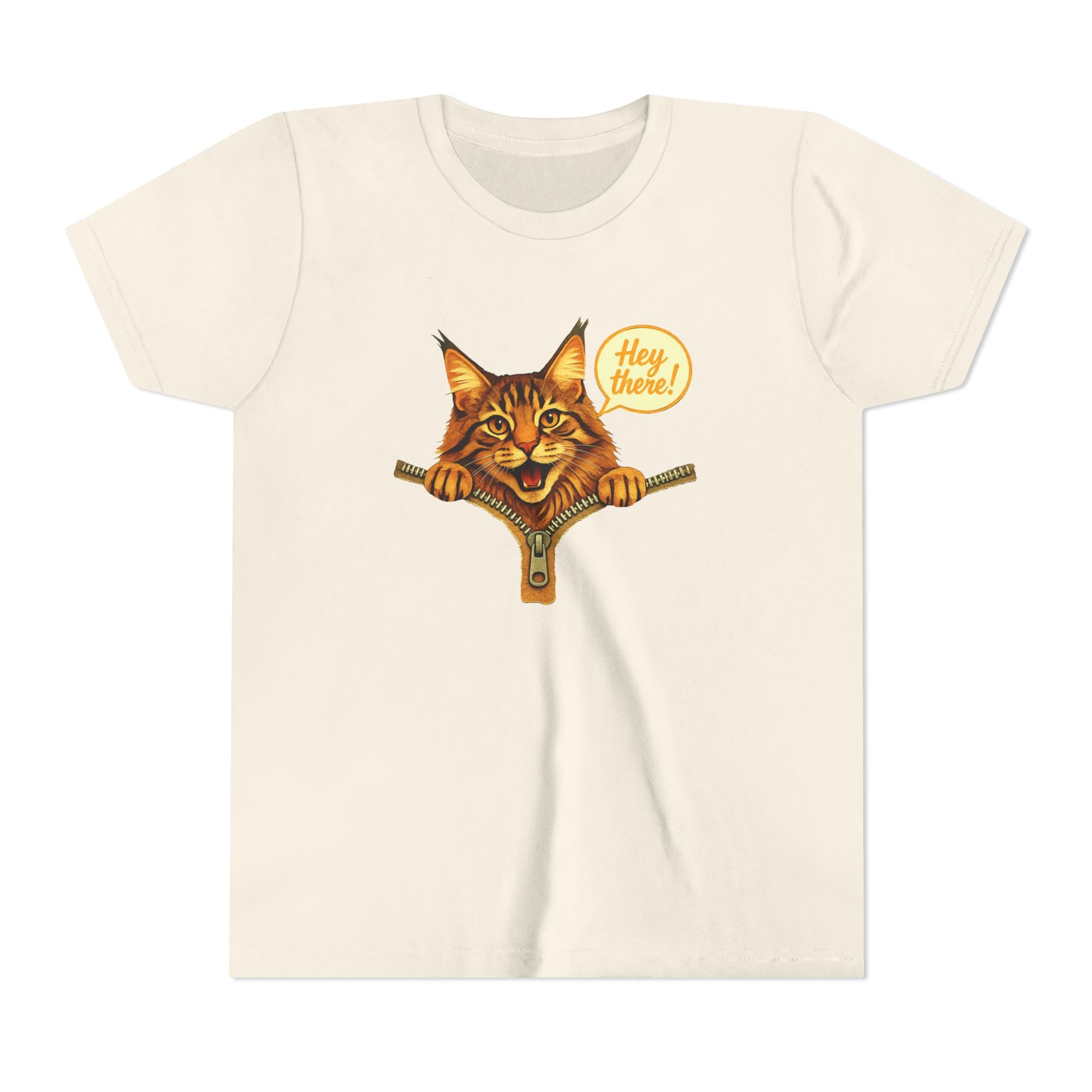 Cute Cat Youth Shirt, Hey There Kids Graphic Tee, Funny Cat T-Shirt for Kids, Animal Lover Youth Tee, Cute Kitty Shirt