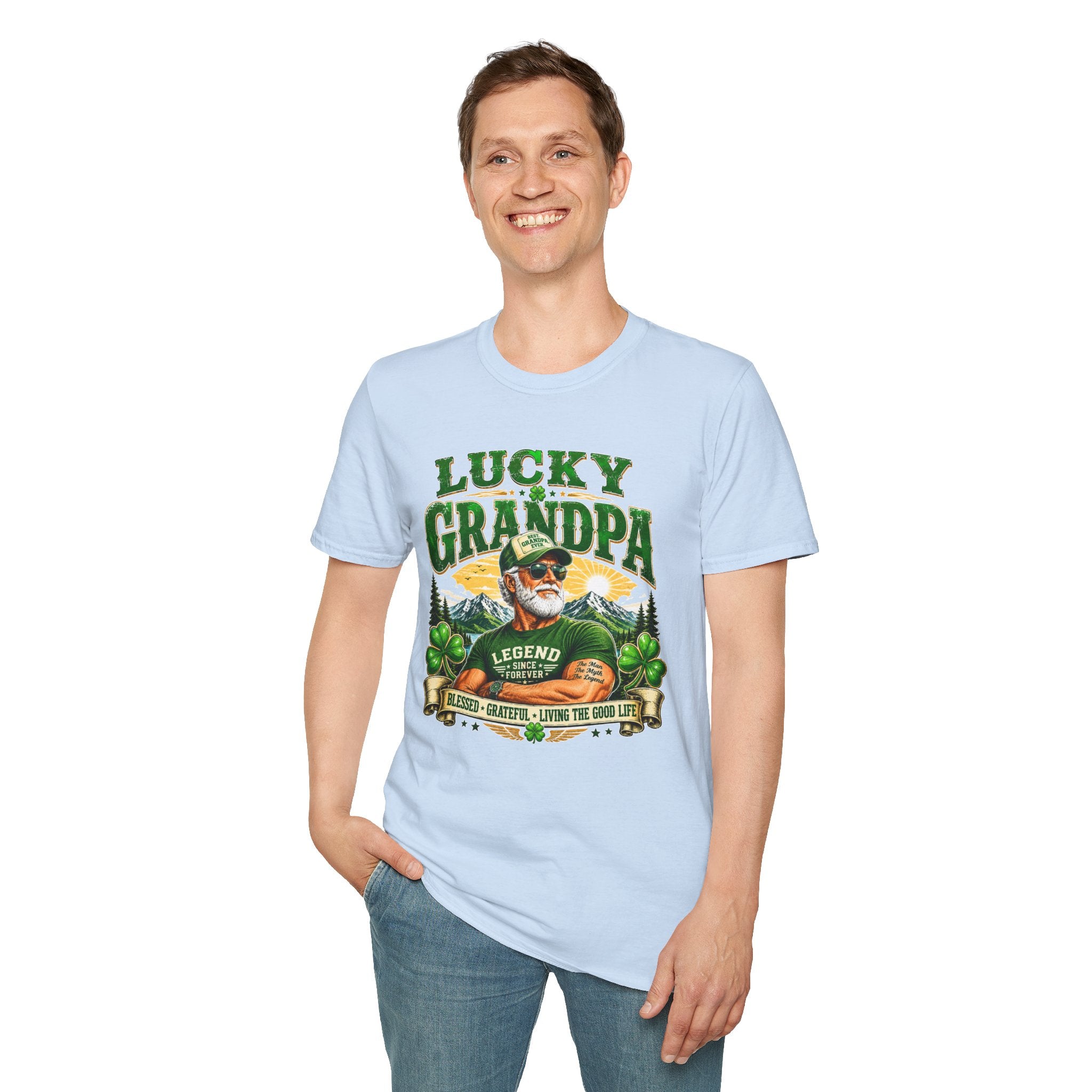 Lucky Grandpa T-Shirt | Funny Grandpa Gift | Vintage Lucky Grandfather Shirt | St. Patrick's Day Tee | Gift for Grandpa | Lucky Irish Tee