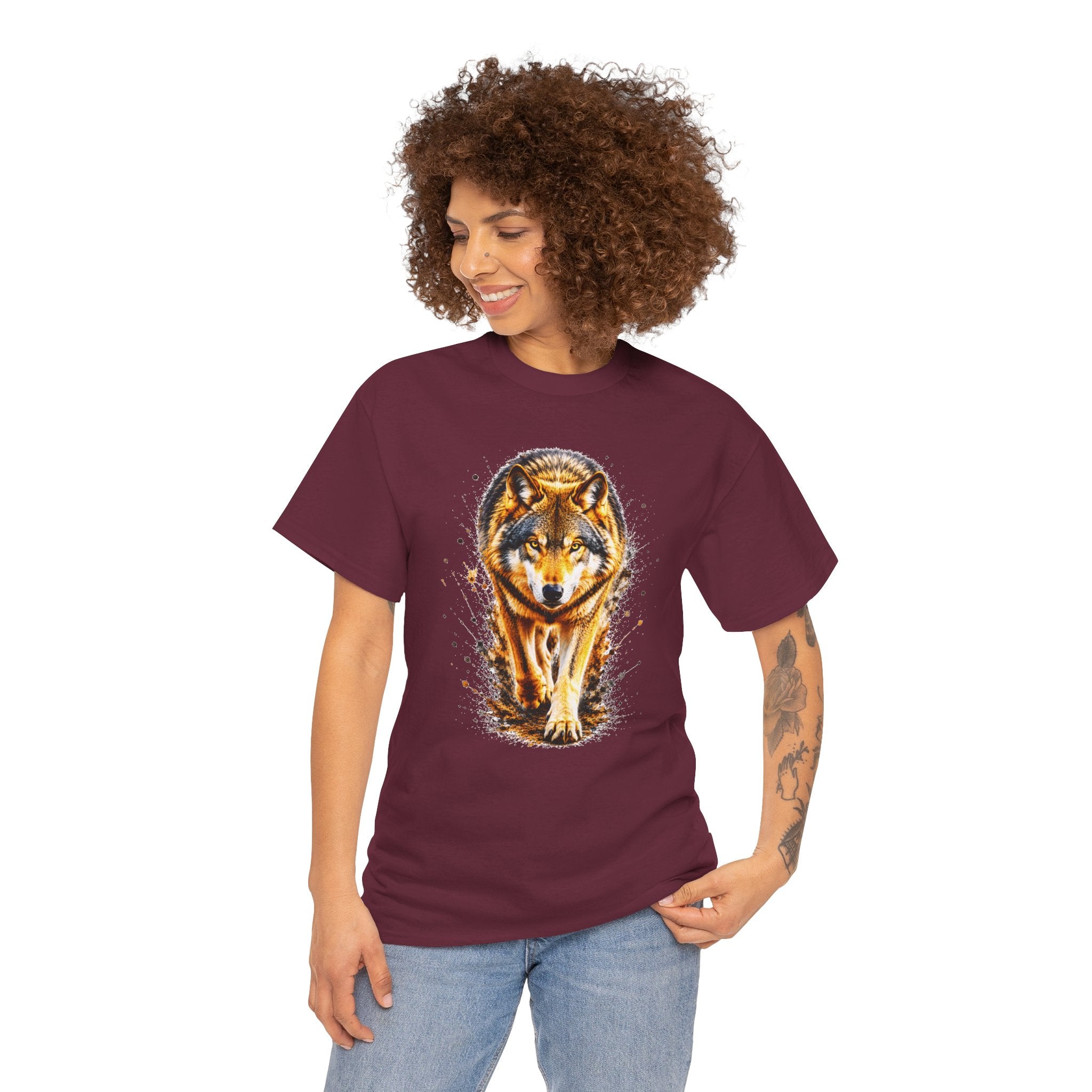 Wolf Graphic T-Shirt, Majestic Wolf Tee, Wildlife Animal Shirt, Unisex Nature Graphic Tee, Wolf Lover Gift, Forest Wolf Shirt
