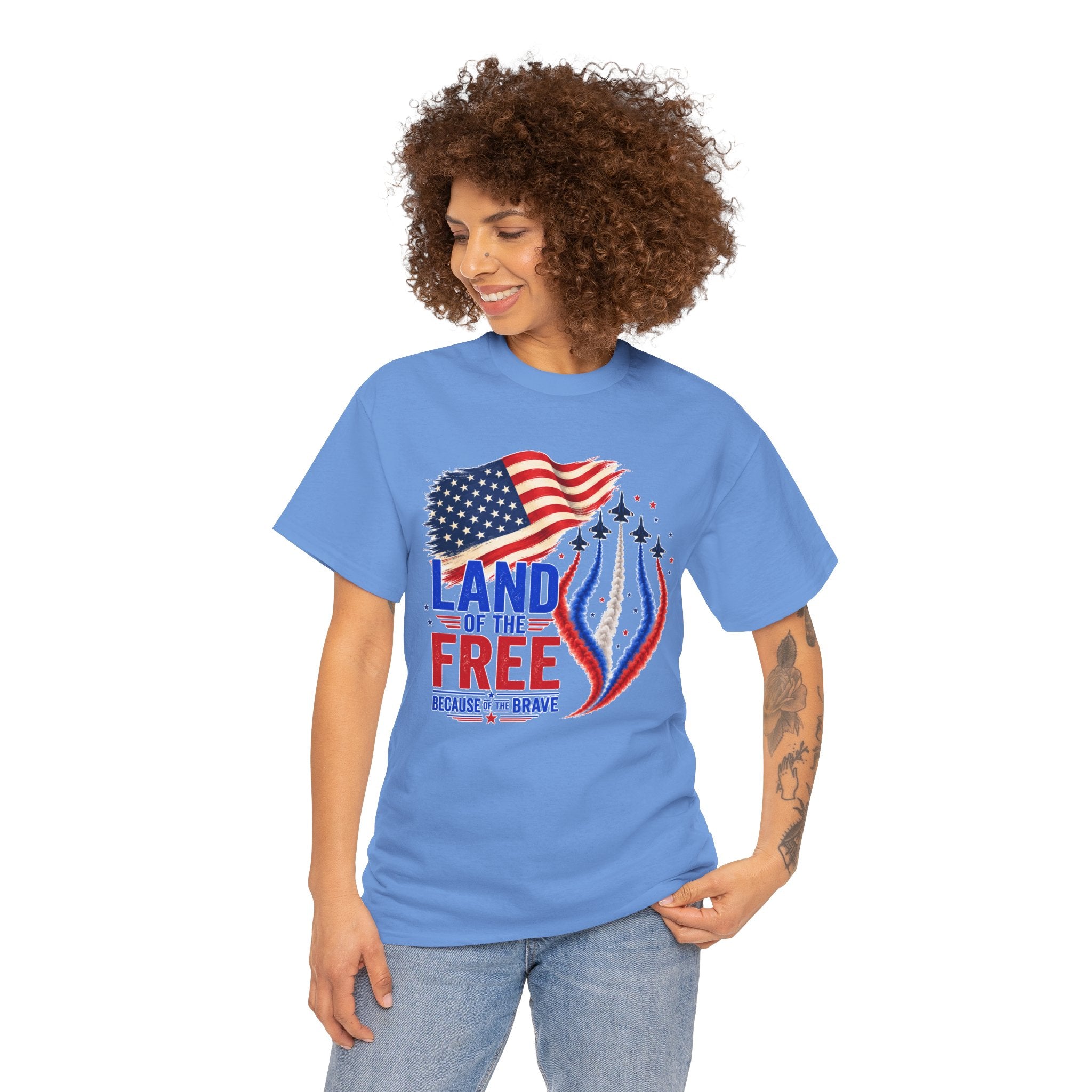 Land of the Free Because of the Brave Shirt, Patriotic 4th of July T-Shirt, USA Flag Tee, American Pride Shirt, Independence Day Gift
