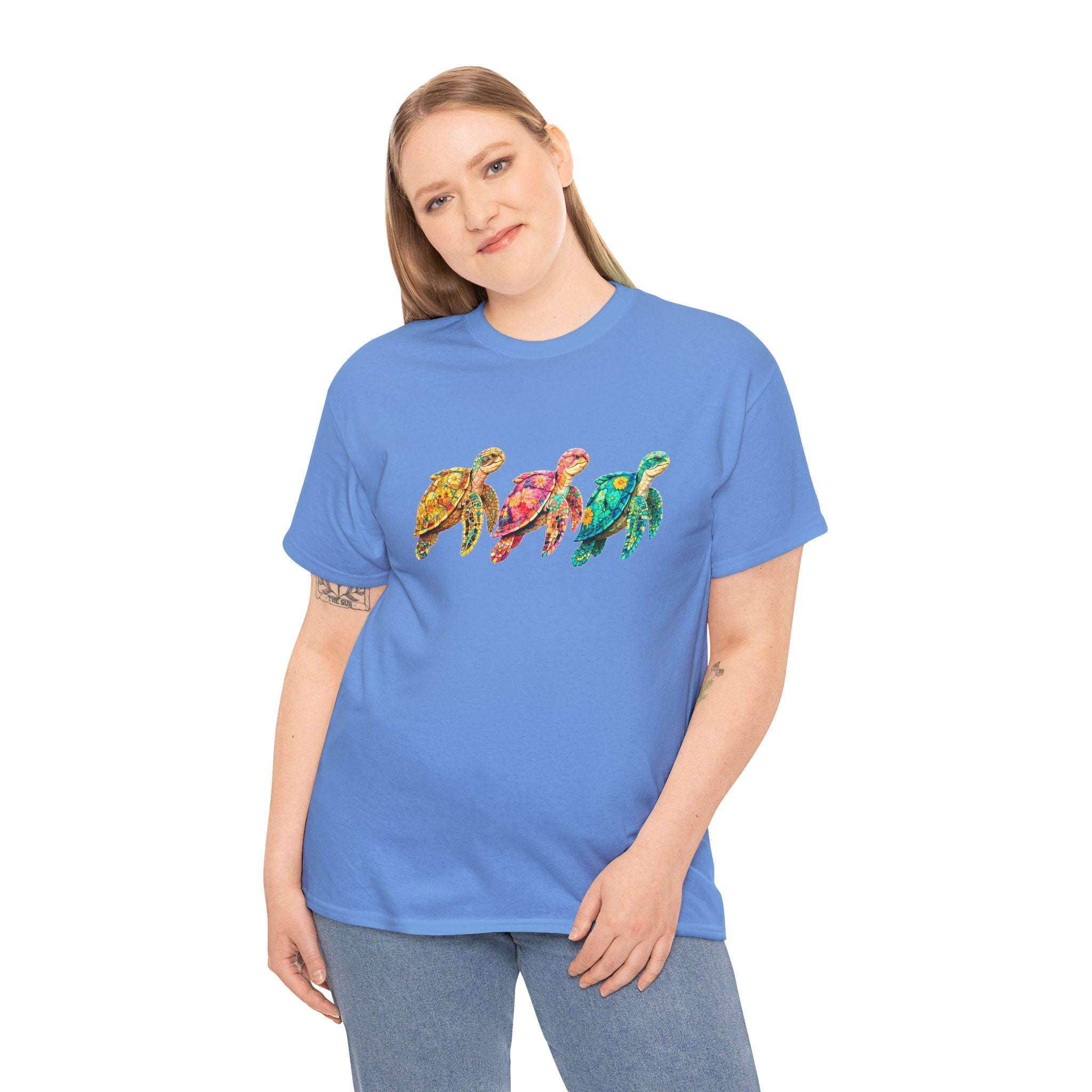 Sea Turtle T-Shirt, Colorful Sea Turtle Tee, Beach Lover Shirt, Ocean Lover Gift, Coastal Graphic Tee, Marine Life Shirt, Summer Vacation Tee
