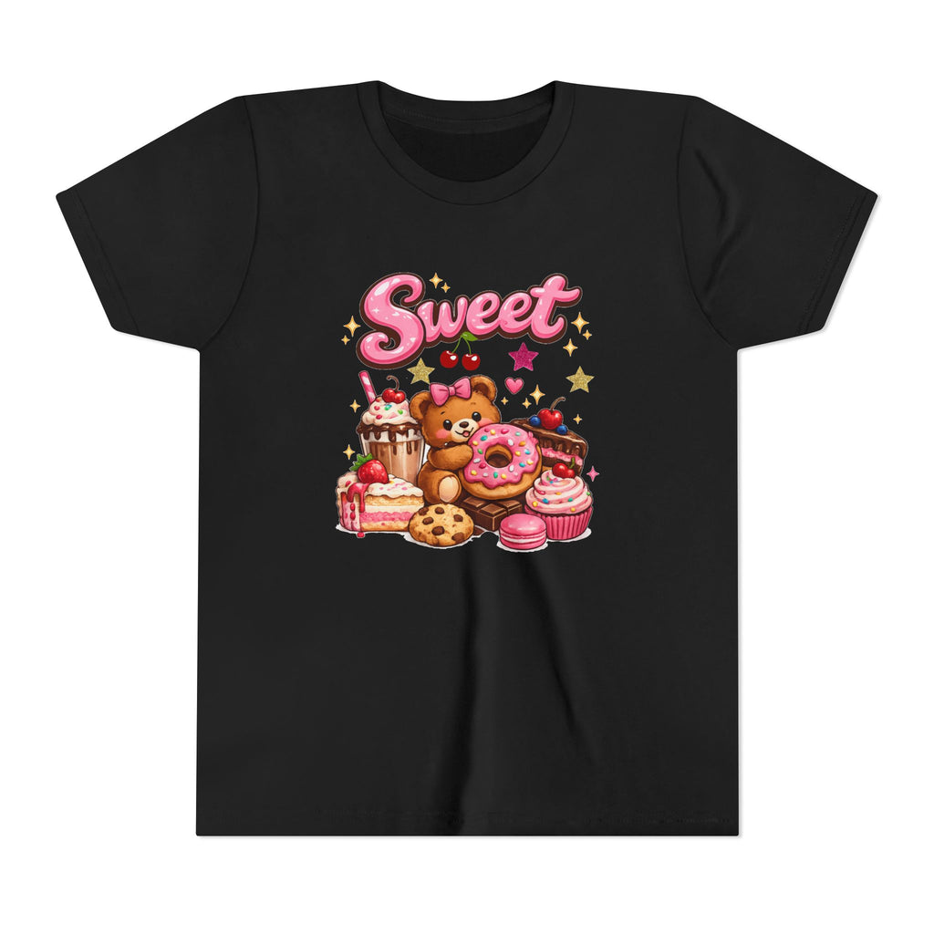 Youth Tee - "Sweet" Teddy Bear with Donuts & Desserts Kids Shirt
