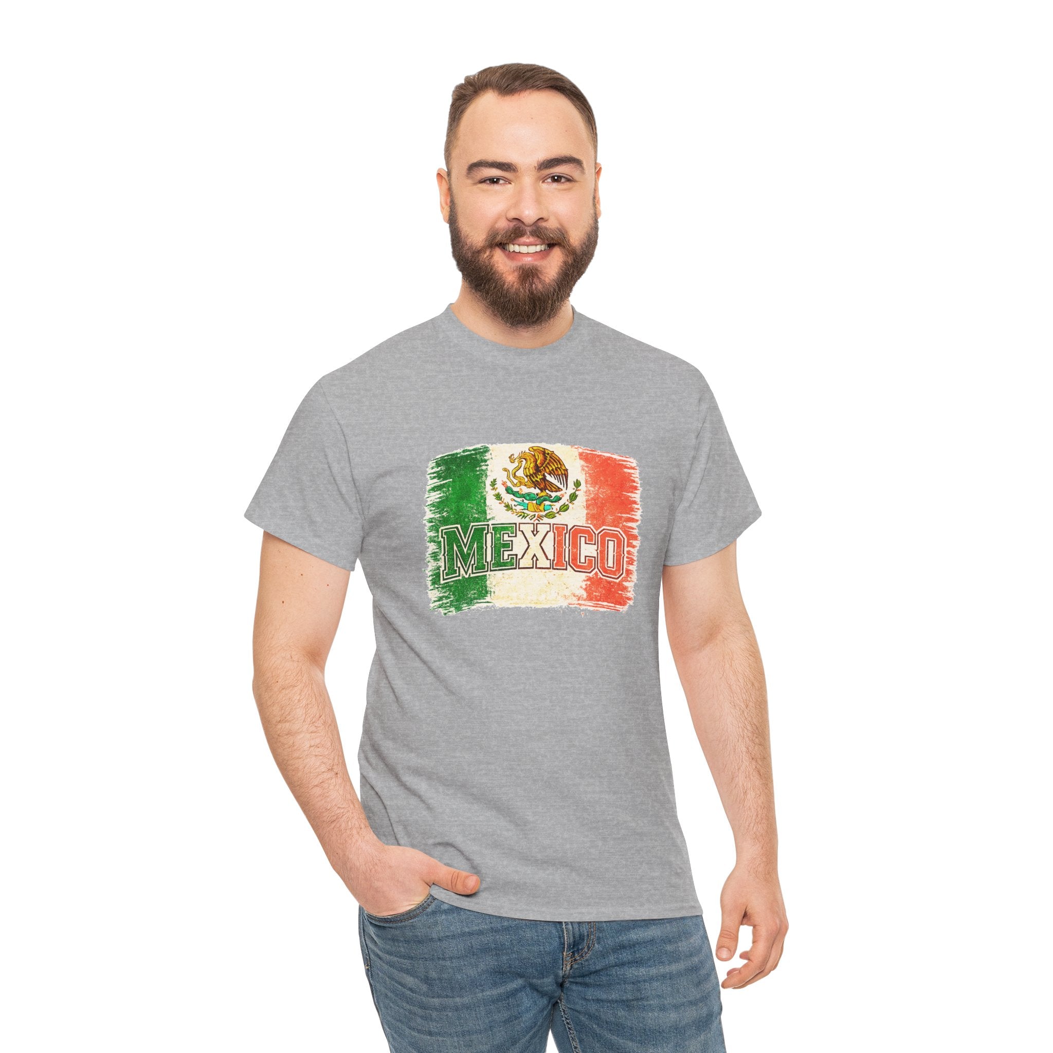 Mexico Flag Vintage T-Shirt — Distressed Mexican Emblem Tee