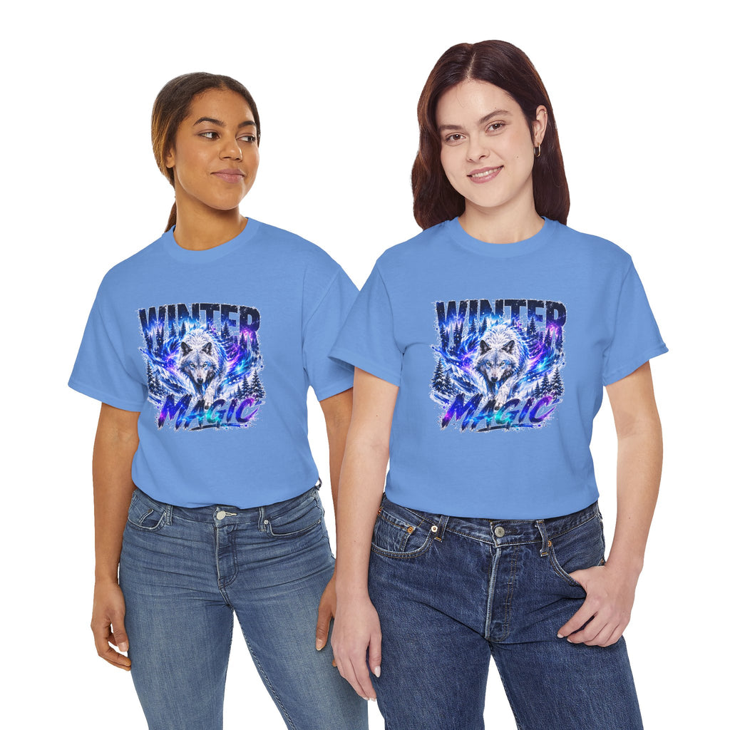 Wolf T Shirt, Winter Wolf Shirt, Wolf Lover Gift, Snowy Wolf Tee, Winter Magic Shirt, Wildlife Graphic Tee, Unisex Wolf Shirt